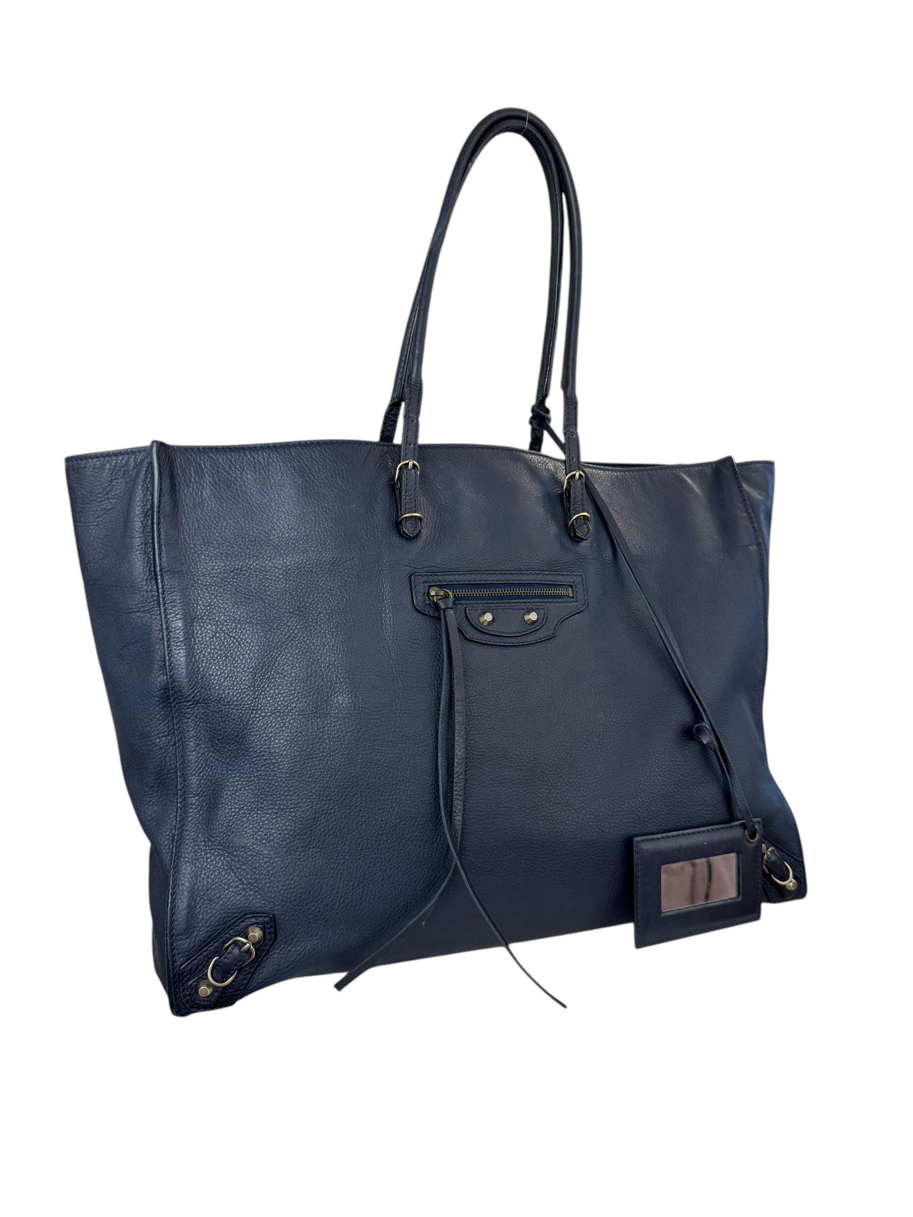 BALENCIAGA BLACK A4 ZIP AROUND BAG