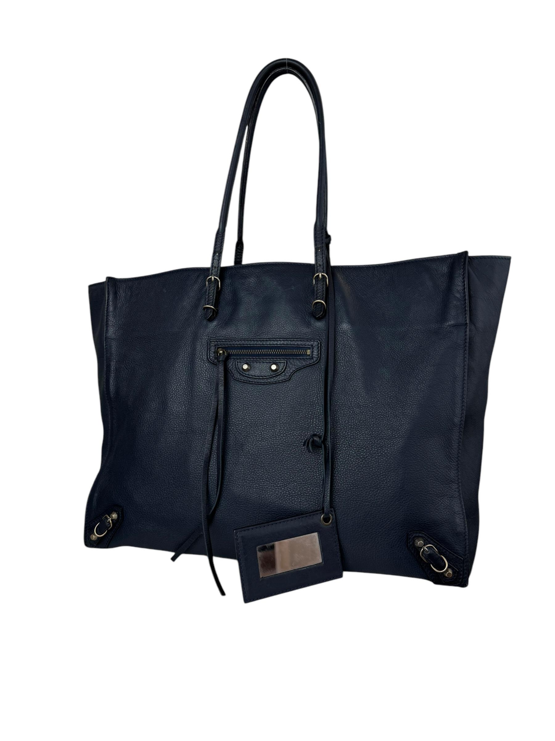 BALENCIAGA BLACK A4 ZIP AROUND BAG