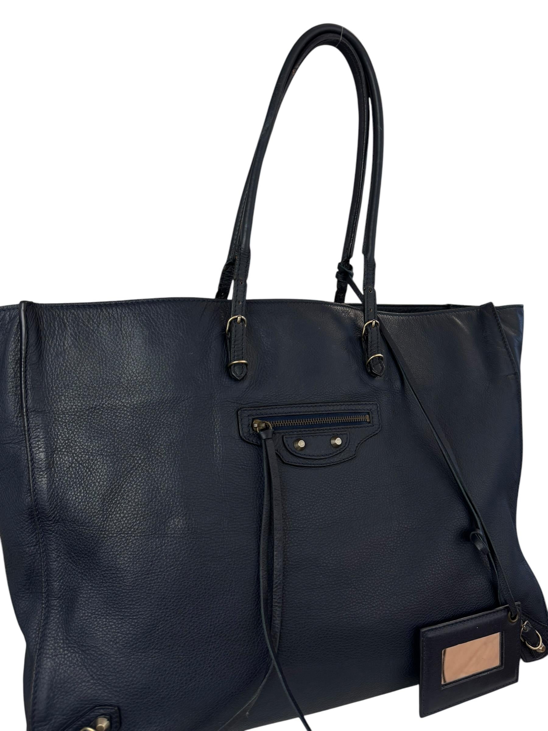 BALENCIAGA BLACK A4 ZIP AROUND BAG