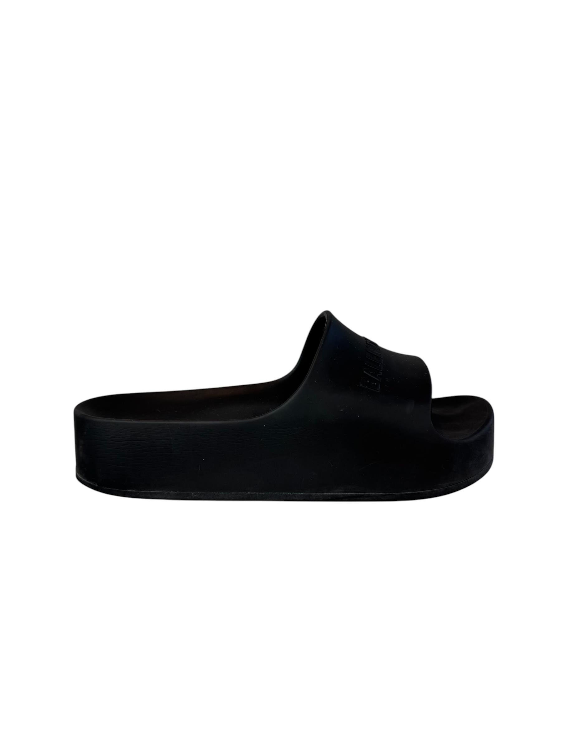 BALENCIAGA BLACK RUBBER MULES