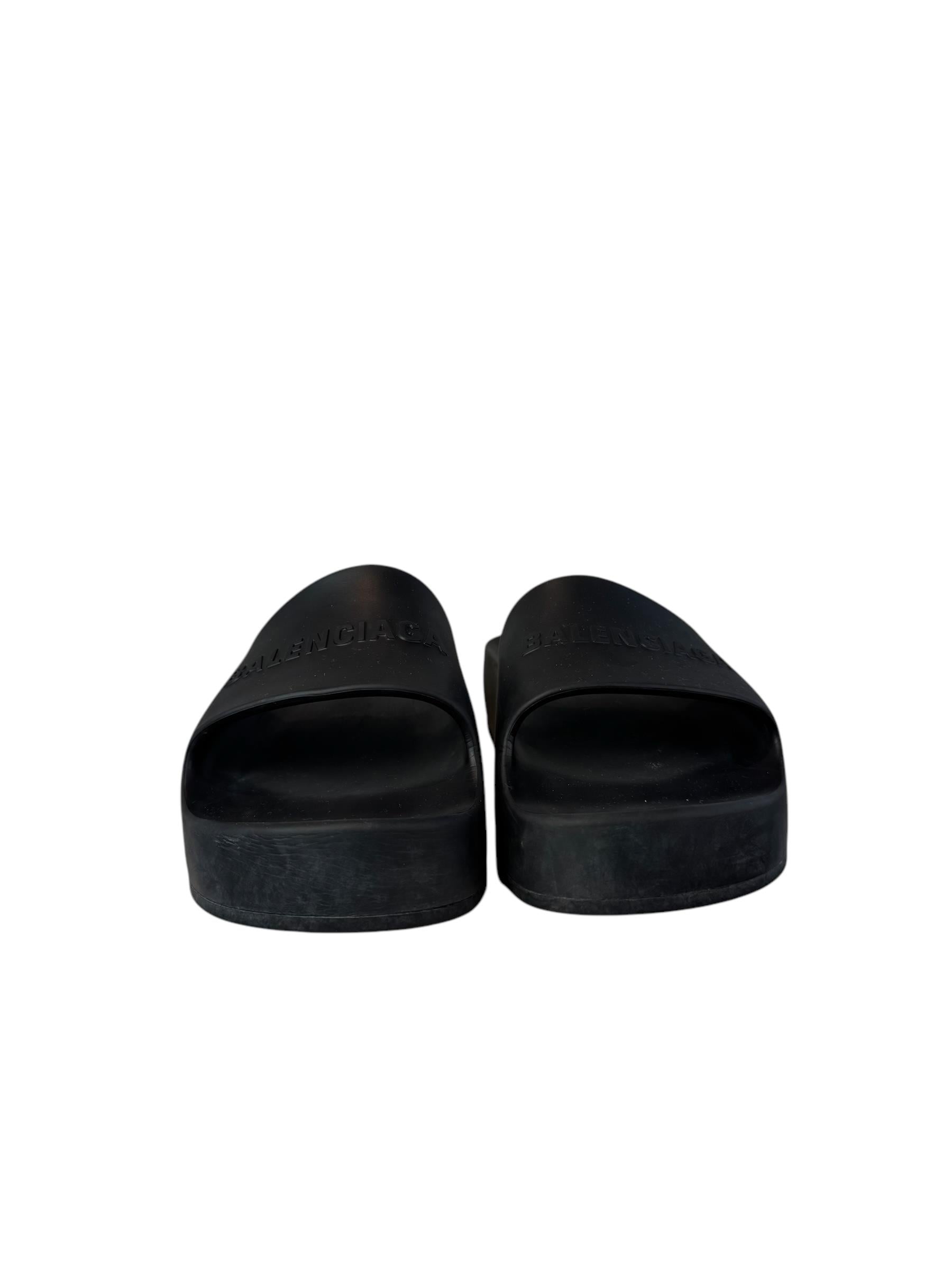 BALENCIAGA BLACK RUBBER MULES