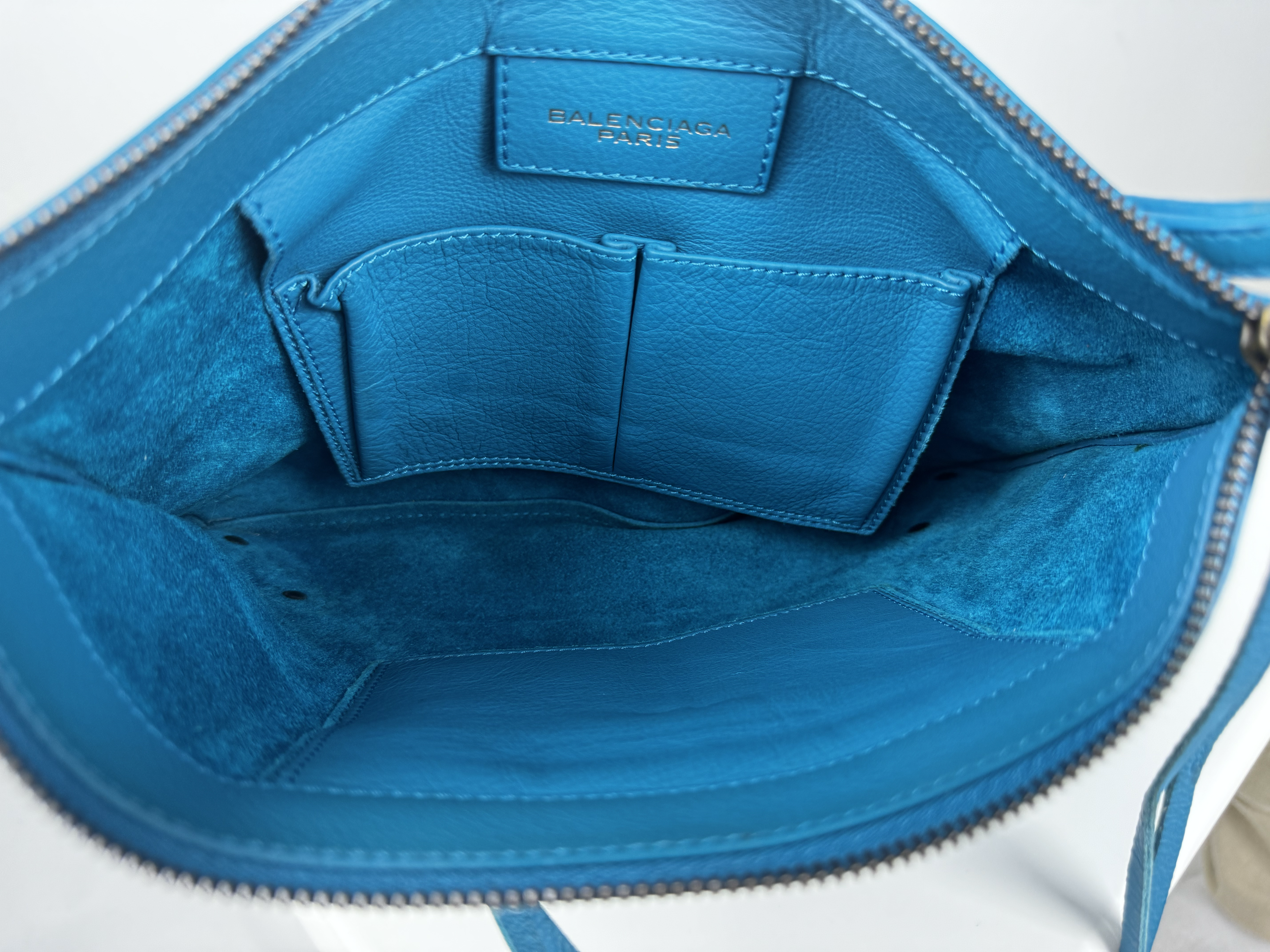 BALENCIAGA BLUE PAPIER CLUTCH BAG