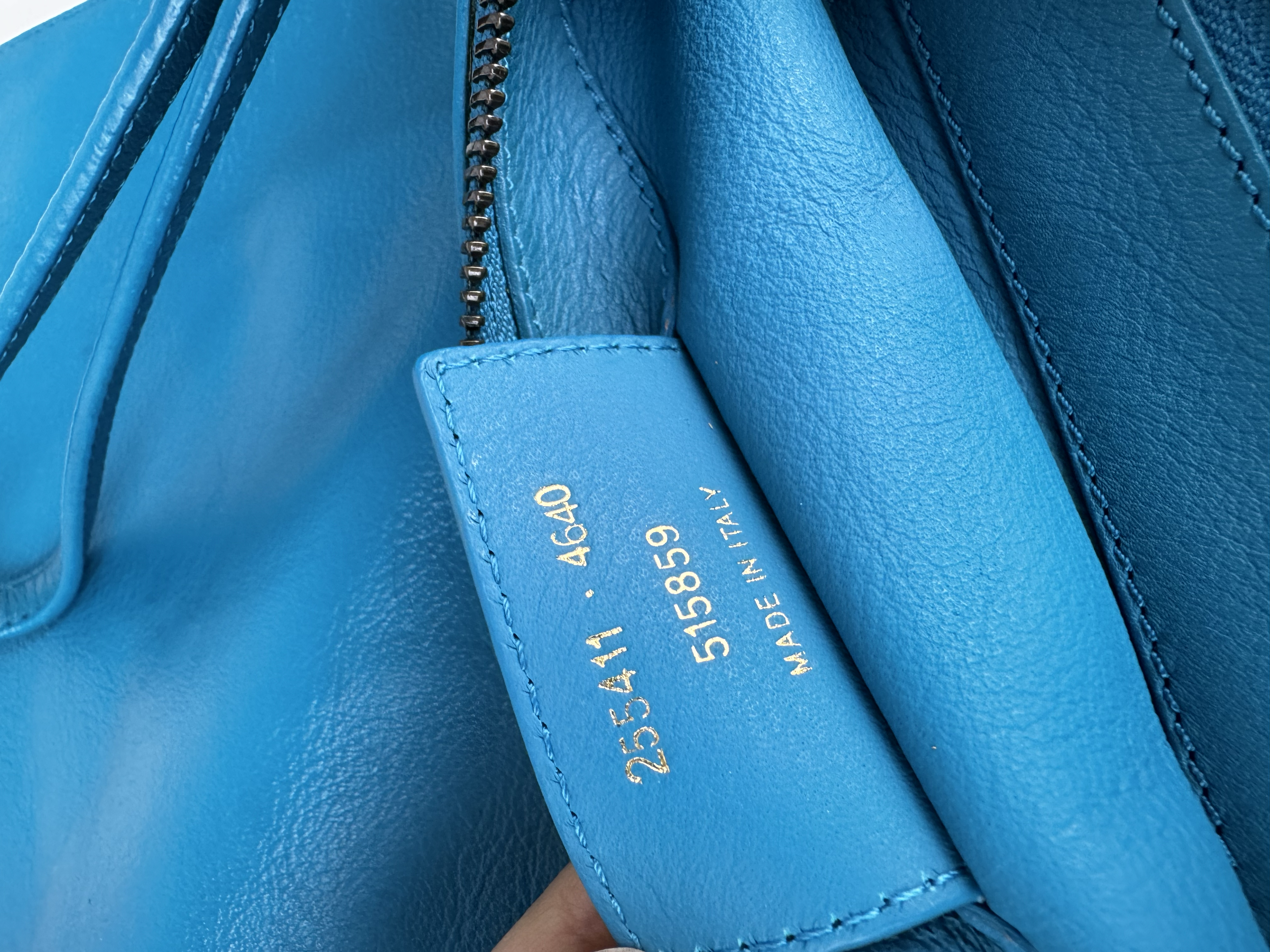 BALENCIAGA BLUE PAPIER CLUTCH BAG