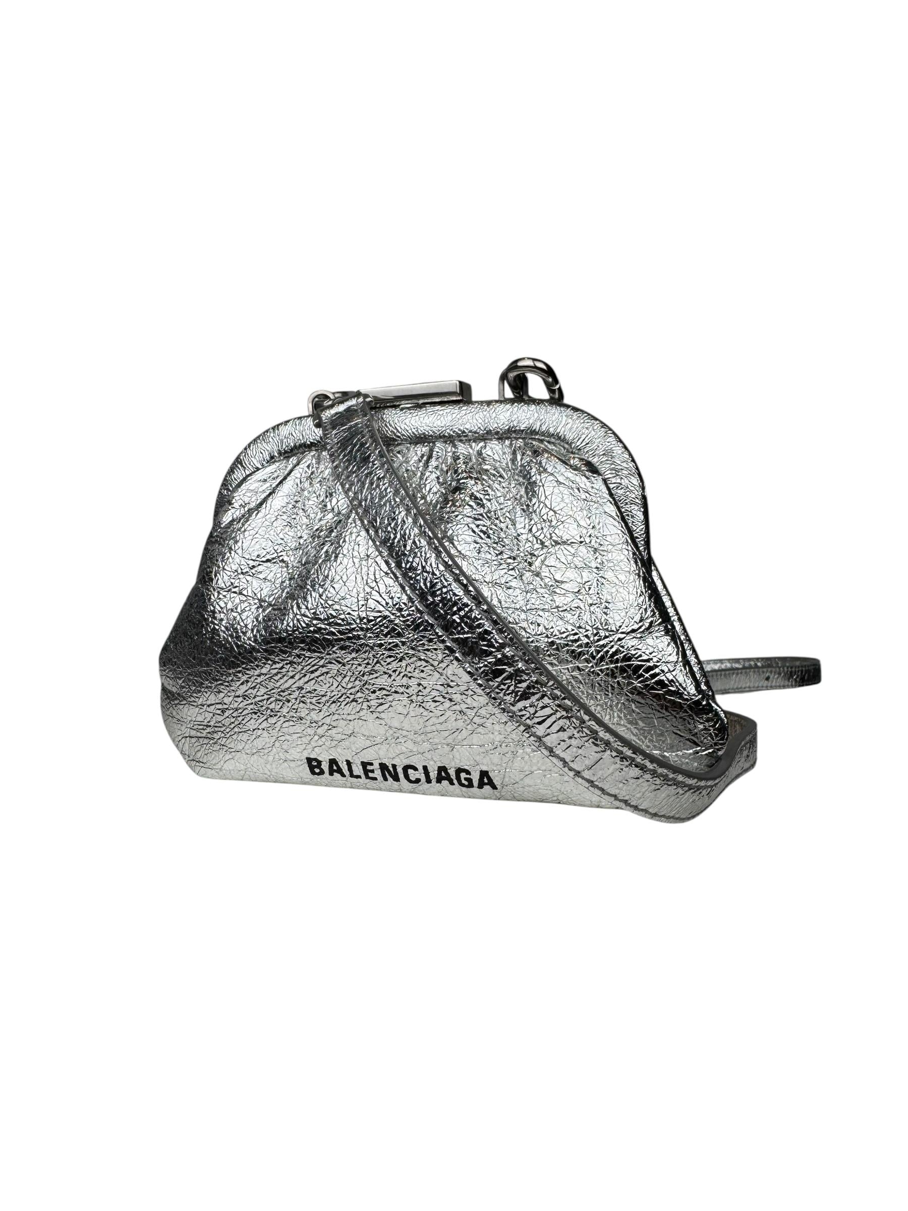BALENCIAGA METALLIC CALFSKIN MINI BAG