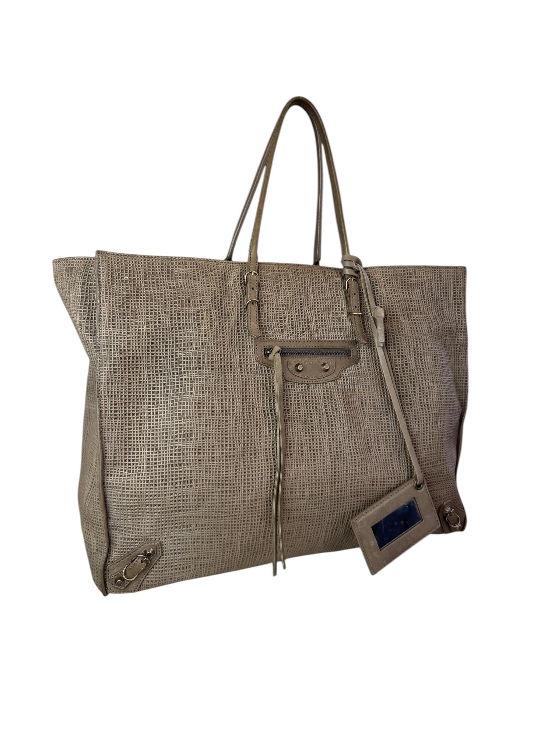 BALENCIAGA MINK A4 ZIP AROUND BAG