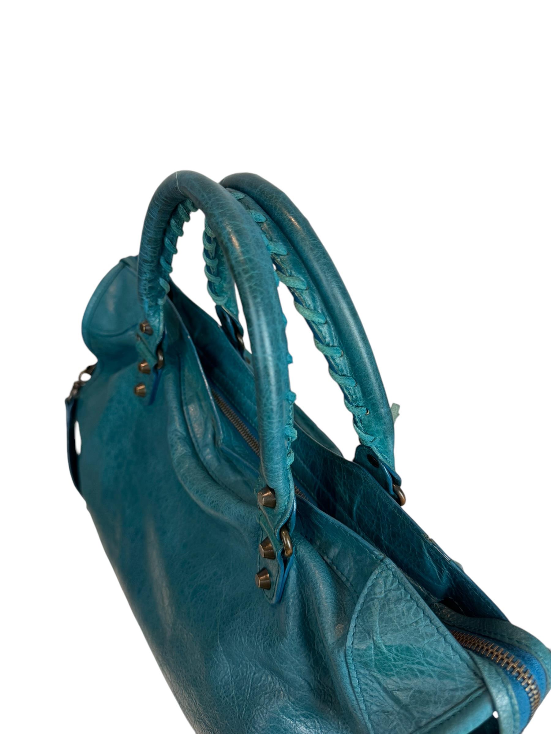BALENCIAGA SMALL BLUE CITY BAG