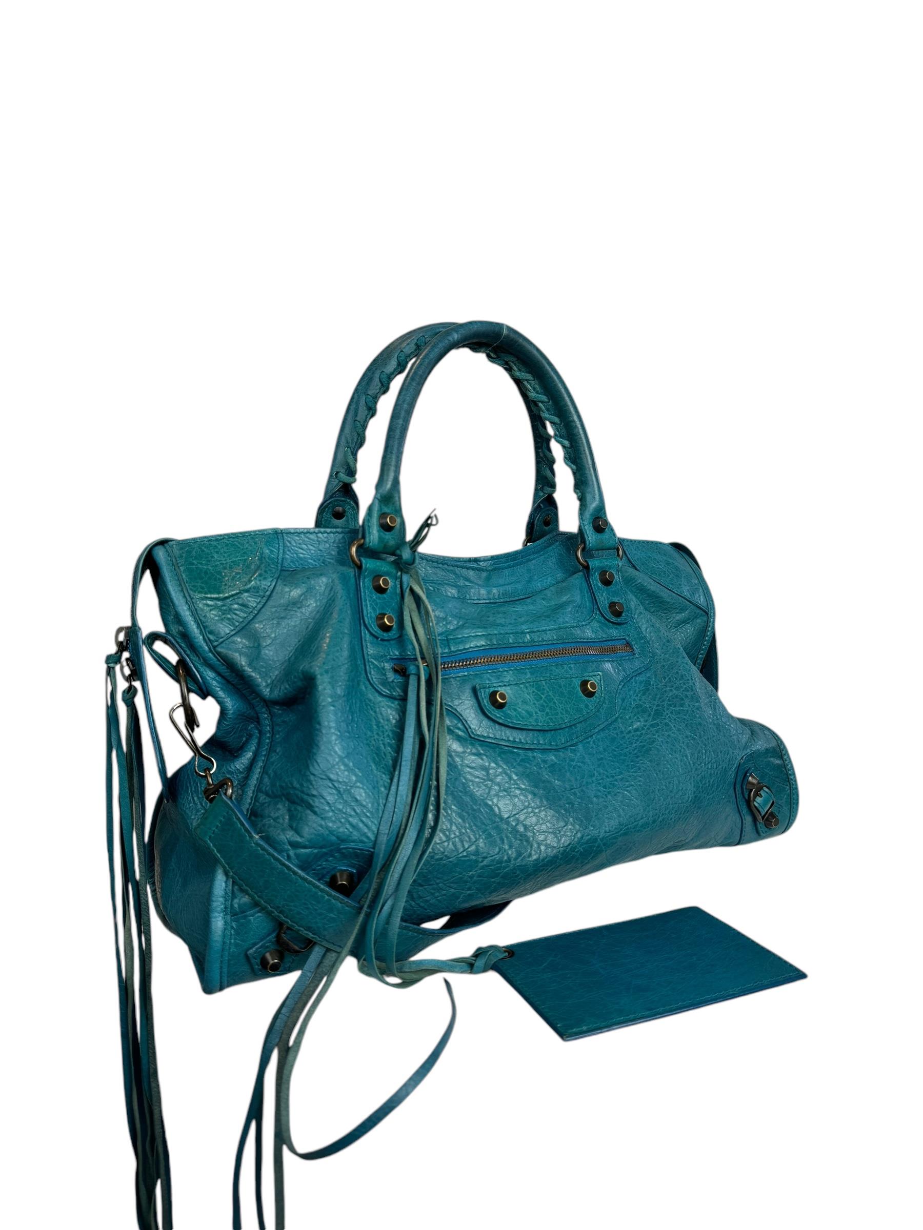BALENCIAGA SMALL BLUE CITY BAG