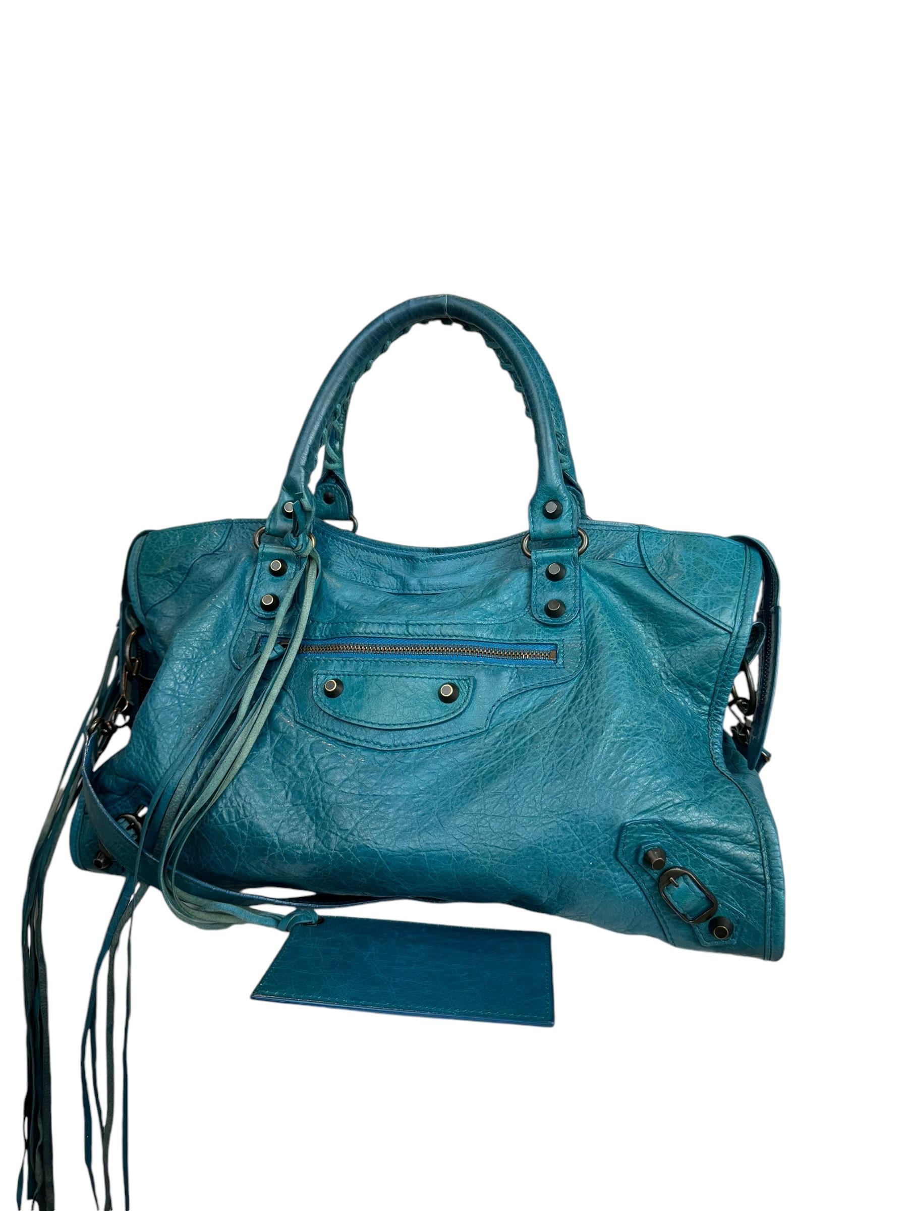BALENCIAGA SMALL BLUE CITY BAG