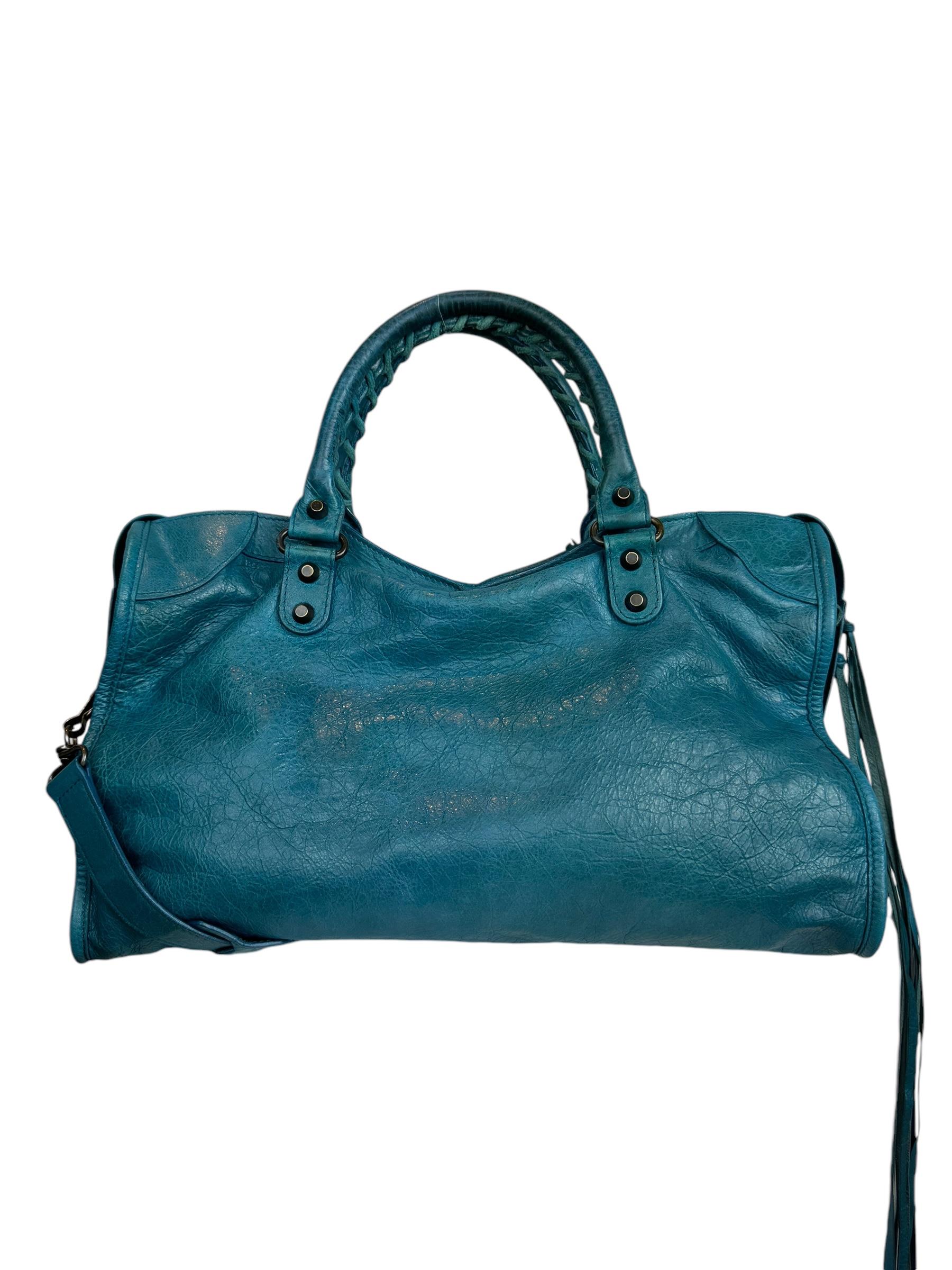 BALENCIAGA SMALL BLUE CITY BAG