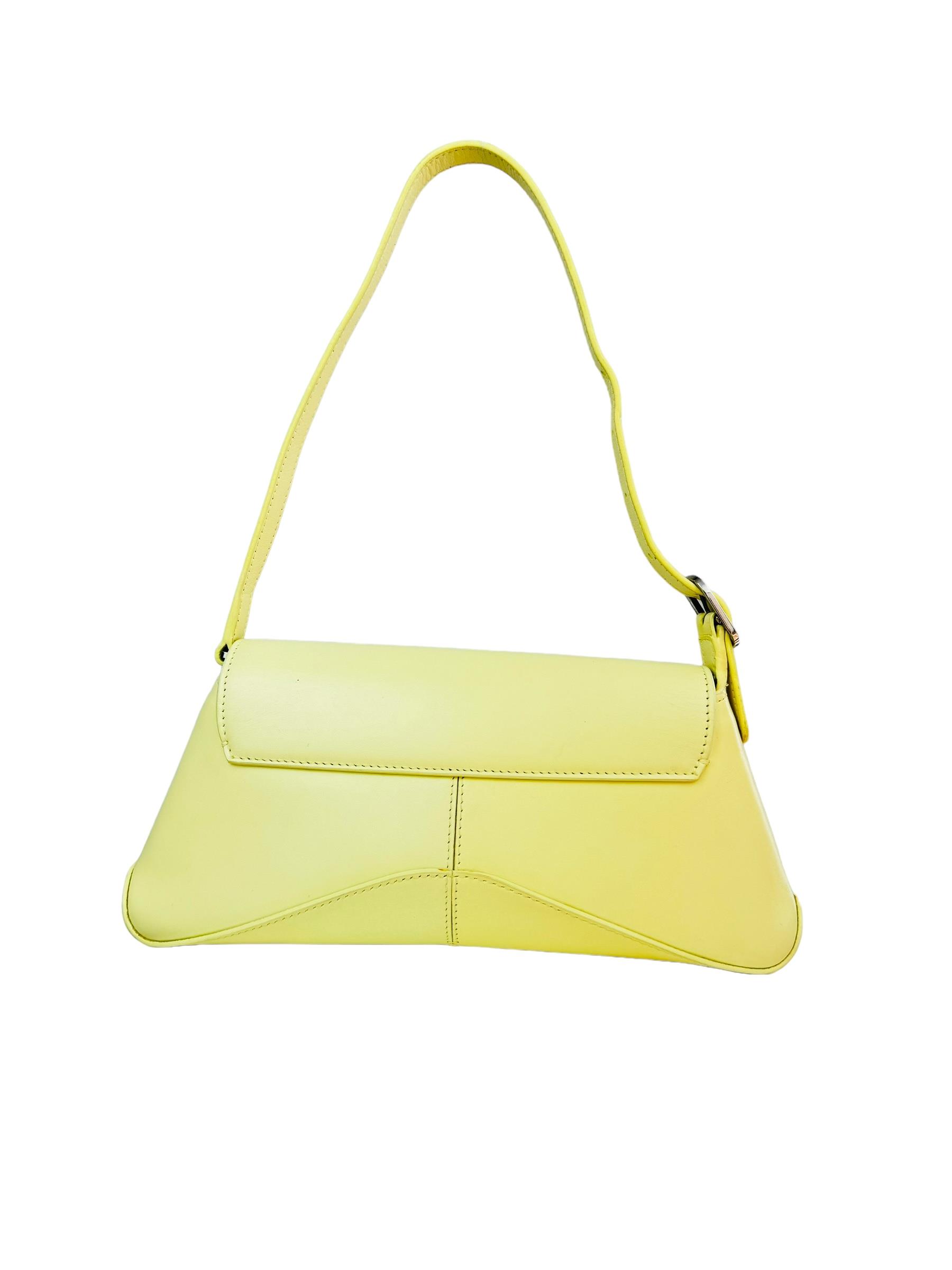 BALENCIAGA XXS PALE YELLOW FLAP ASKILI OMUZ ÇANTASI