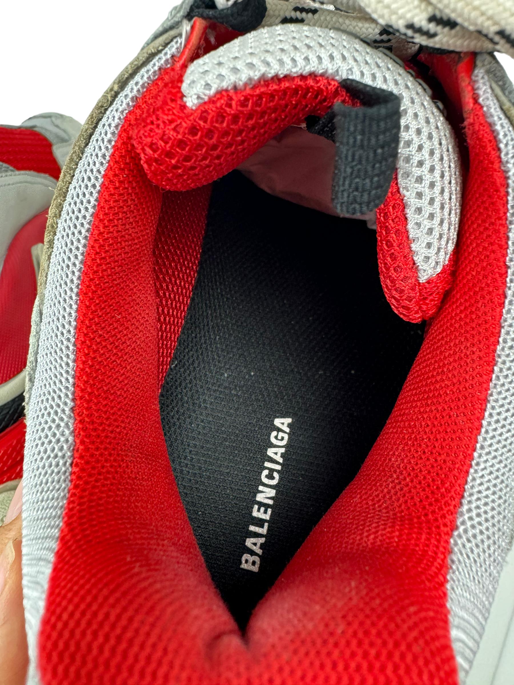 BALENCIGA GREY&RED TRIPLE S SNEAKERS 