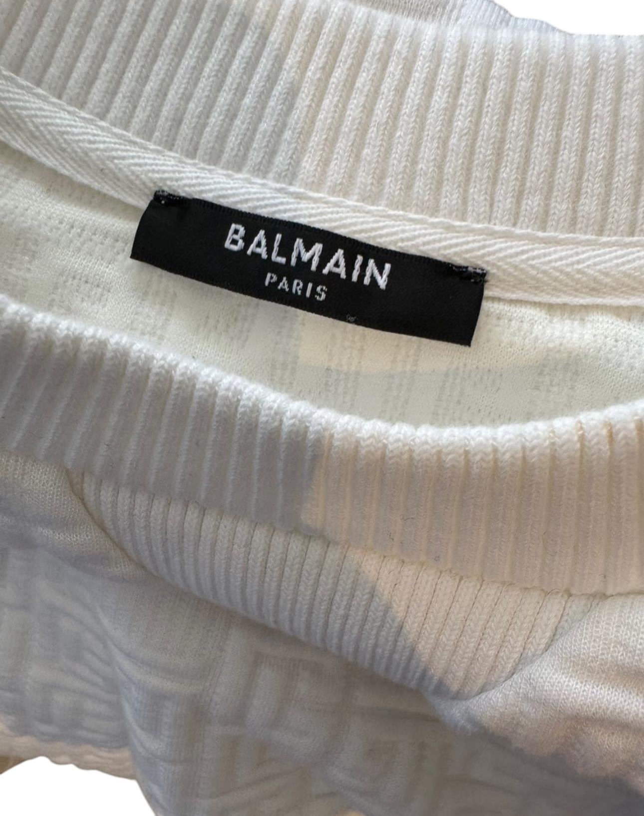 BALMAIN WHITE LOGO SWEATSHIRT