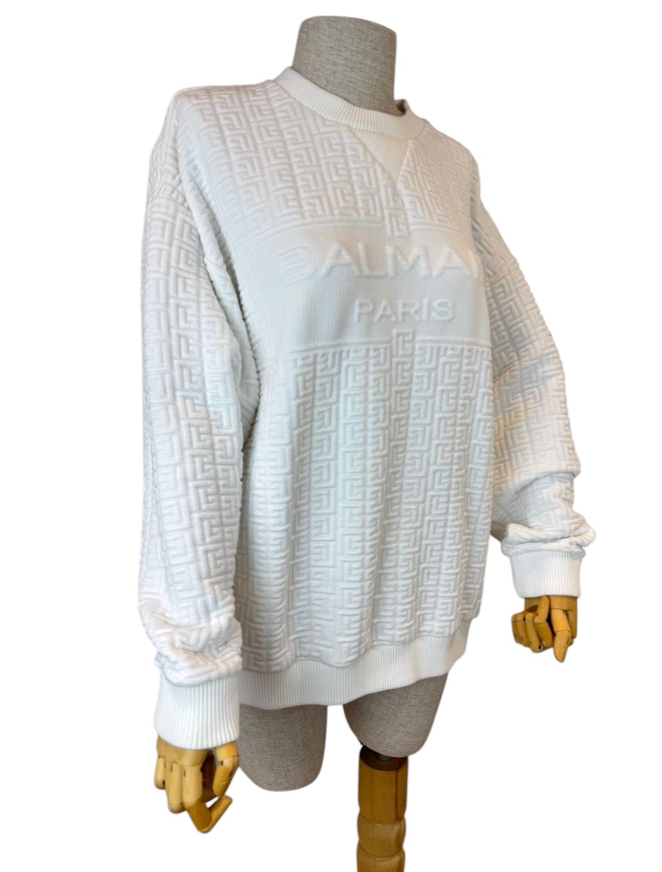 BALMAIN WHITE LOGO SWEATSHIRT