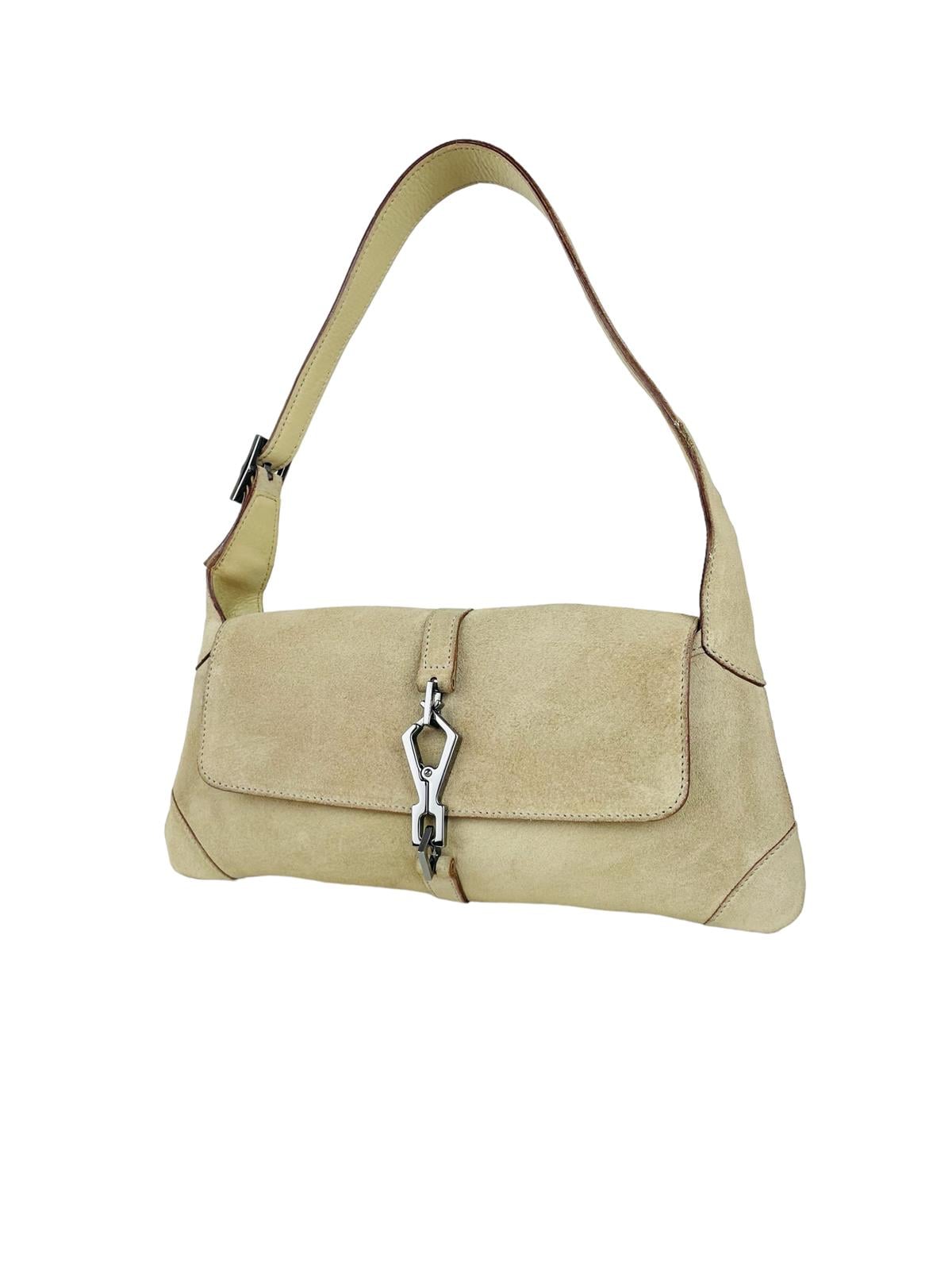BEIGE SUEDE JACKIE POCHETTE