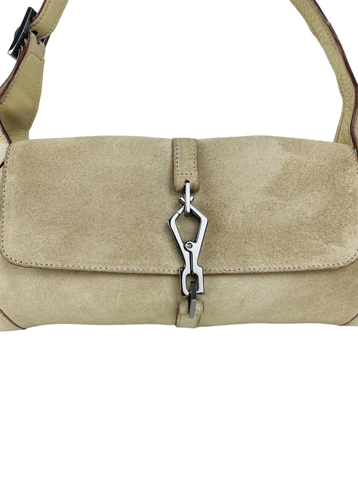 BEIGE SUEDE JACKIE POCHETTE