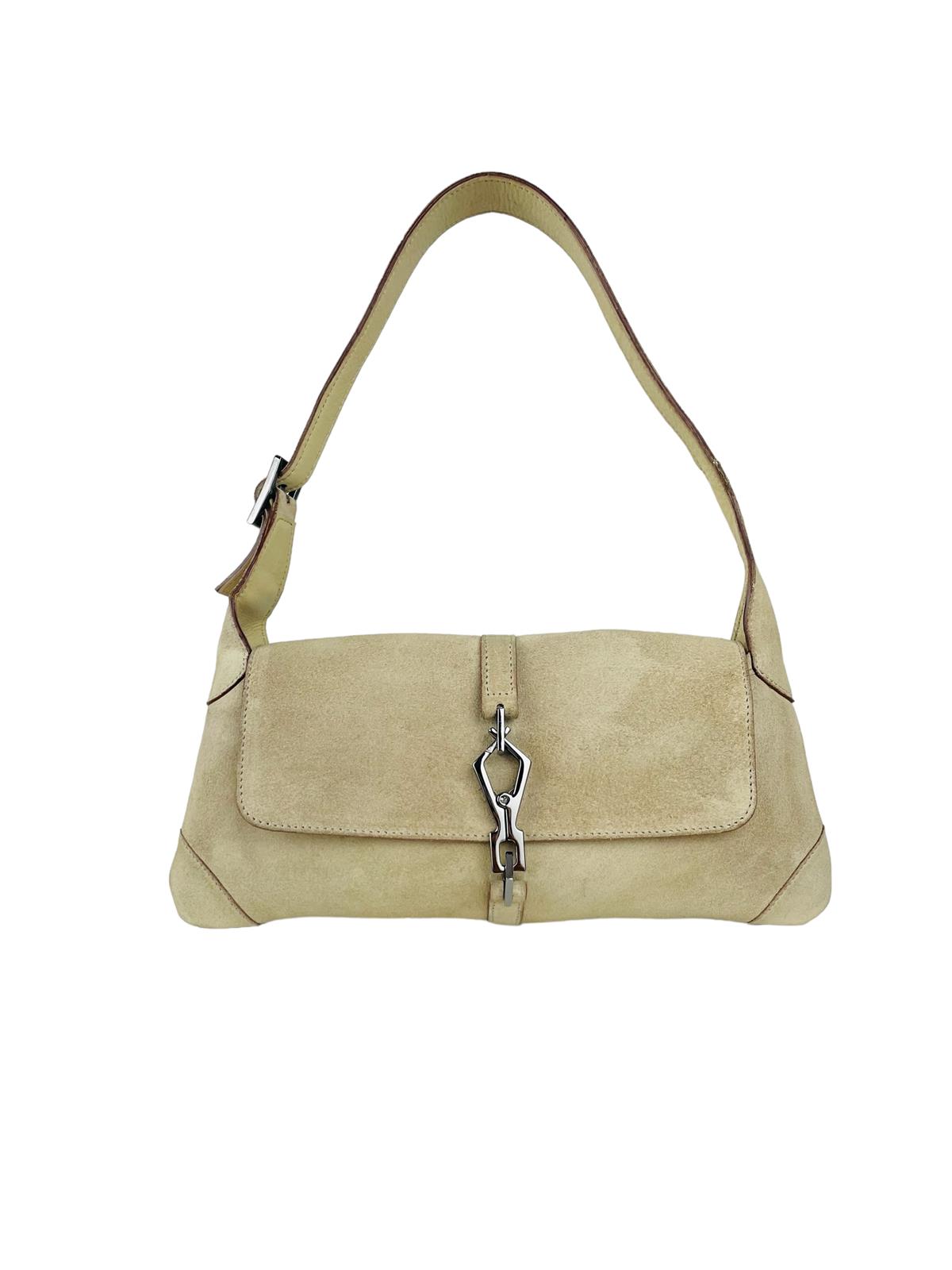 BEIGE SUEDE JACKIE POCHETTE