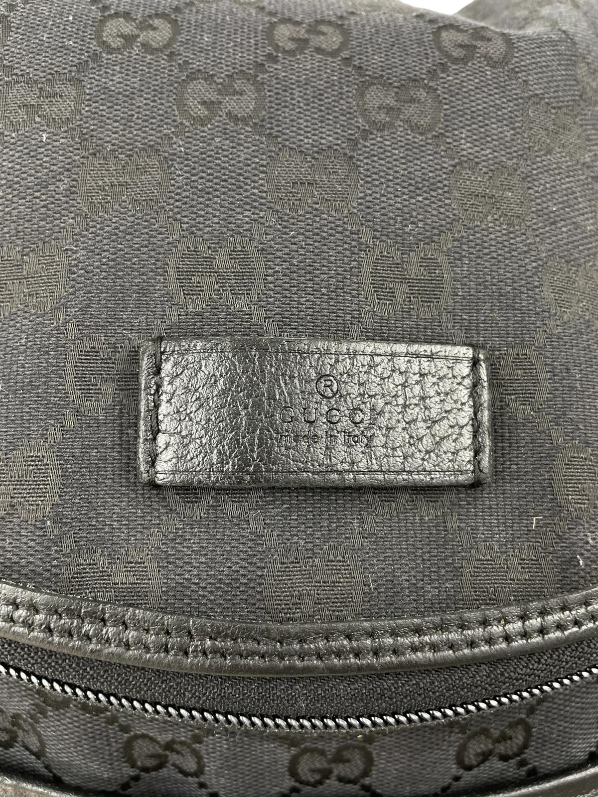 BLACK GG LOGO DIAPER BAG