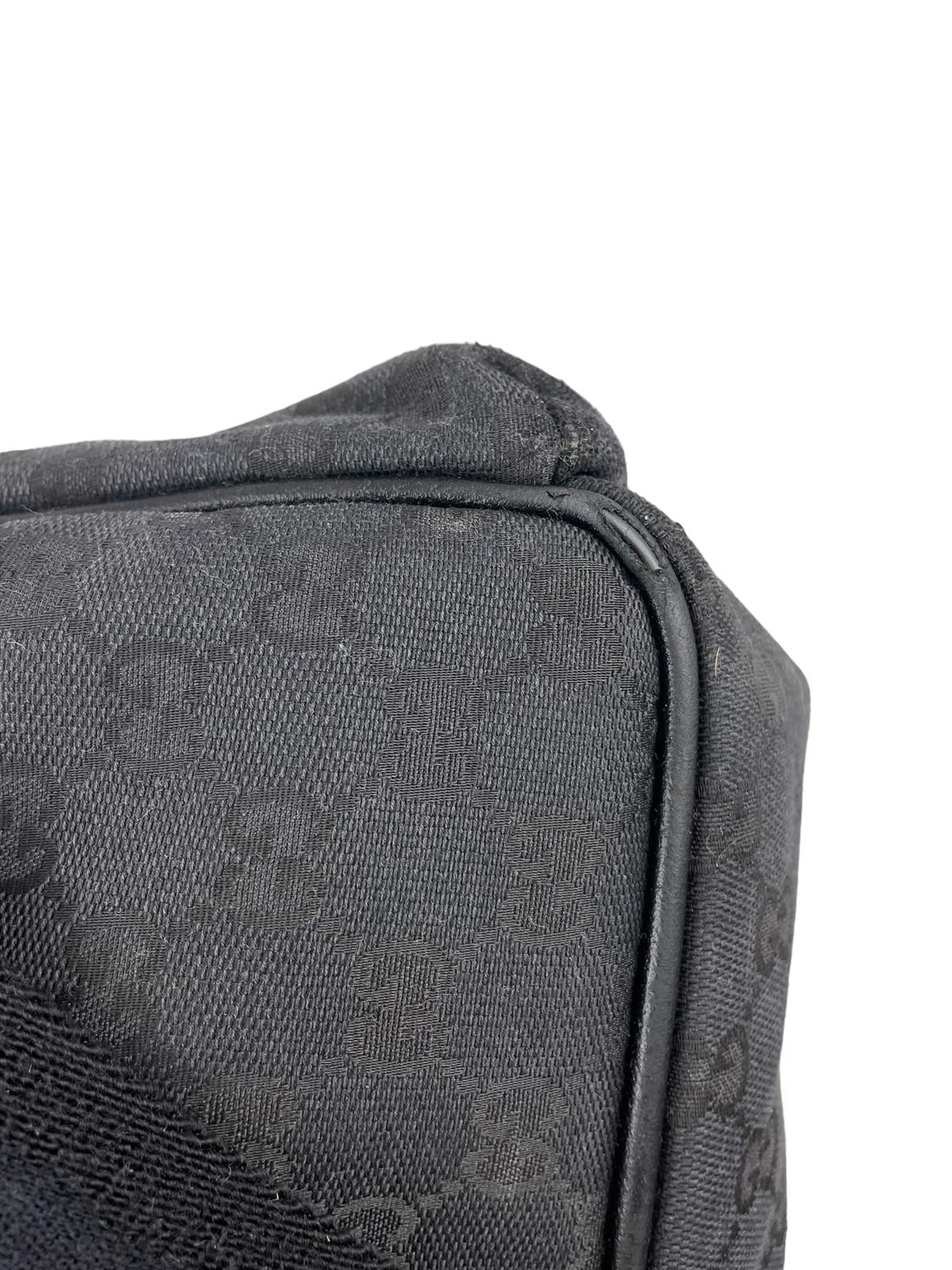 BLACK GG LOGO DIAPER BAG
