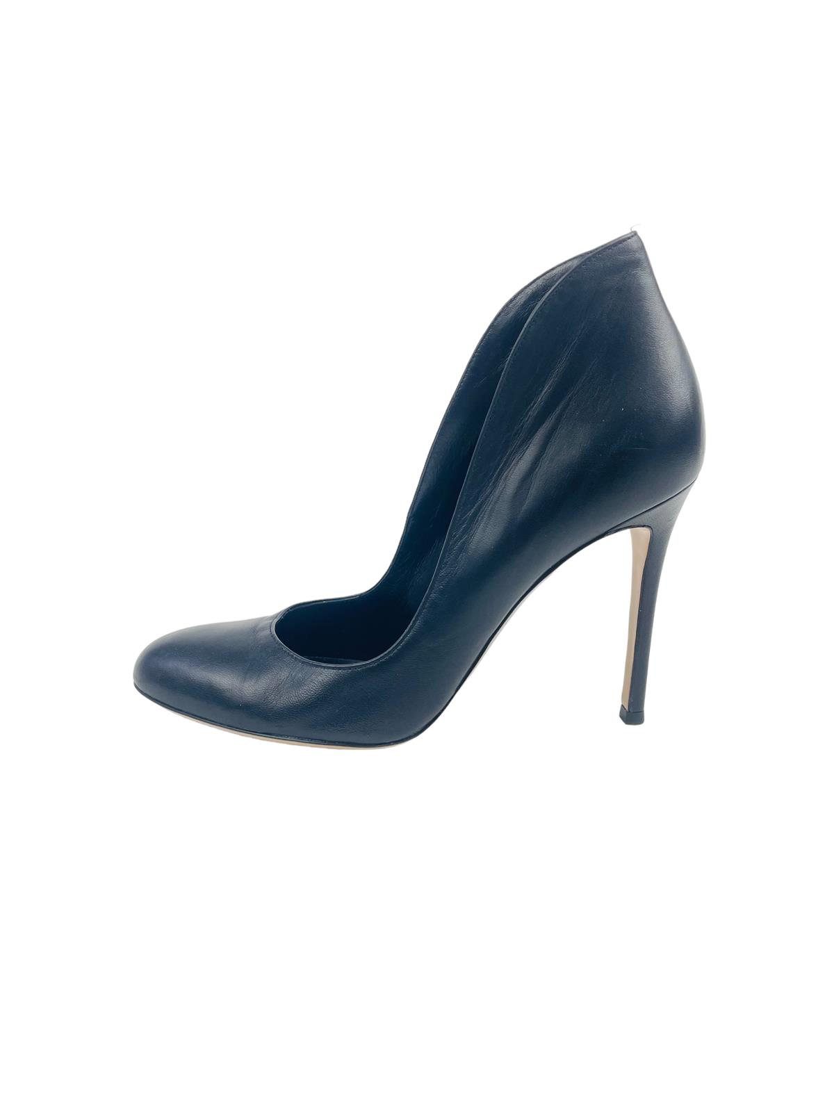 BLACK LEATHER HEELS