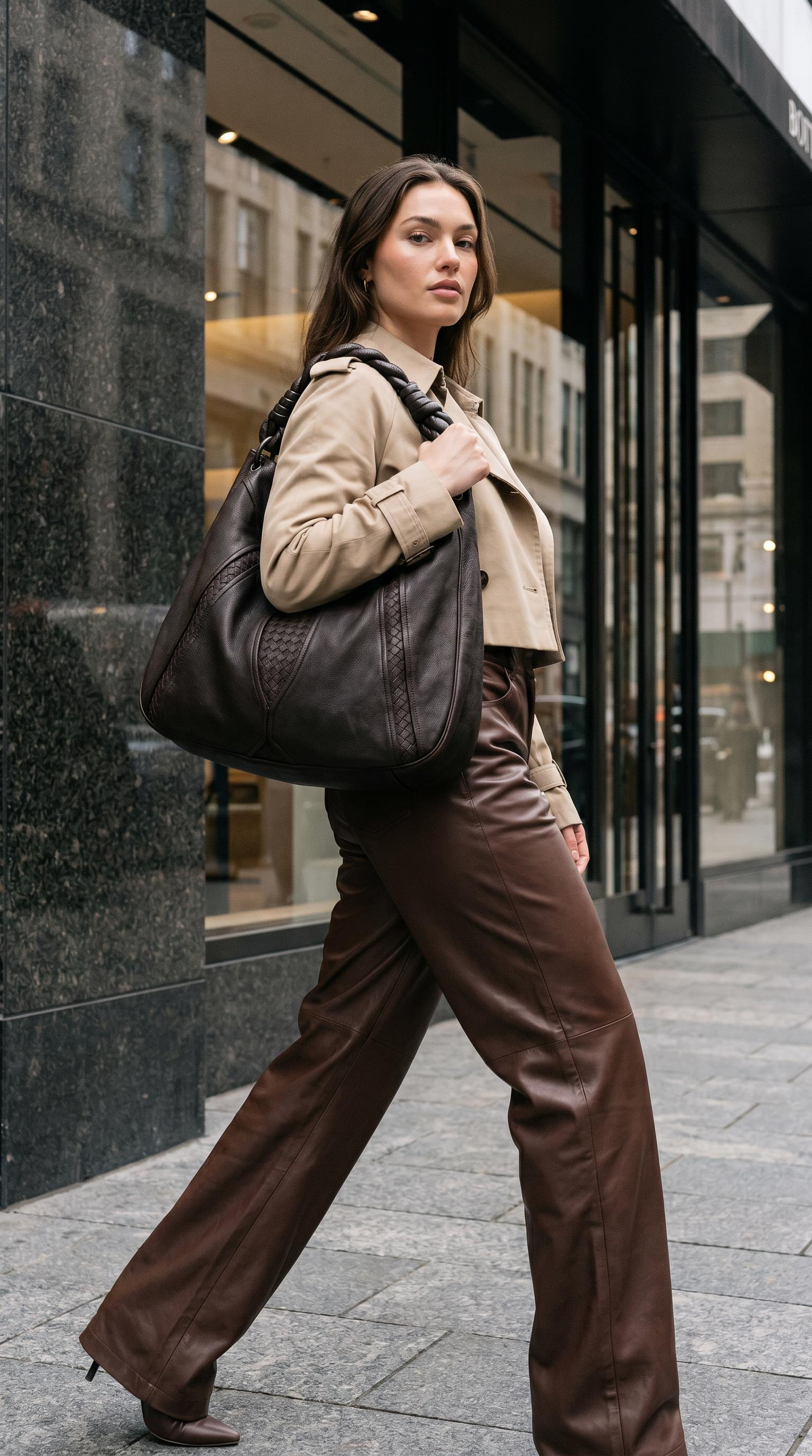 BOTTEGA VENETA BROWN HOBO BAG