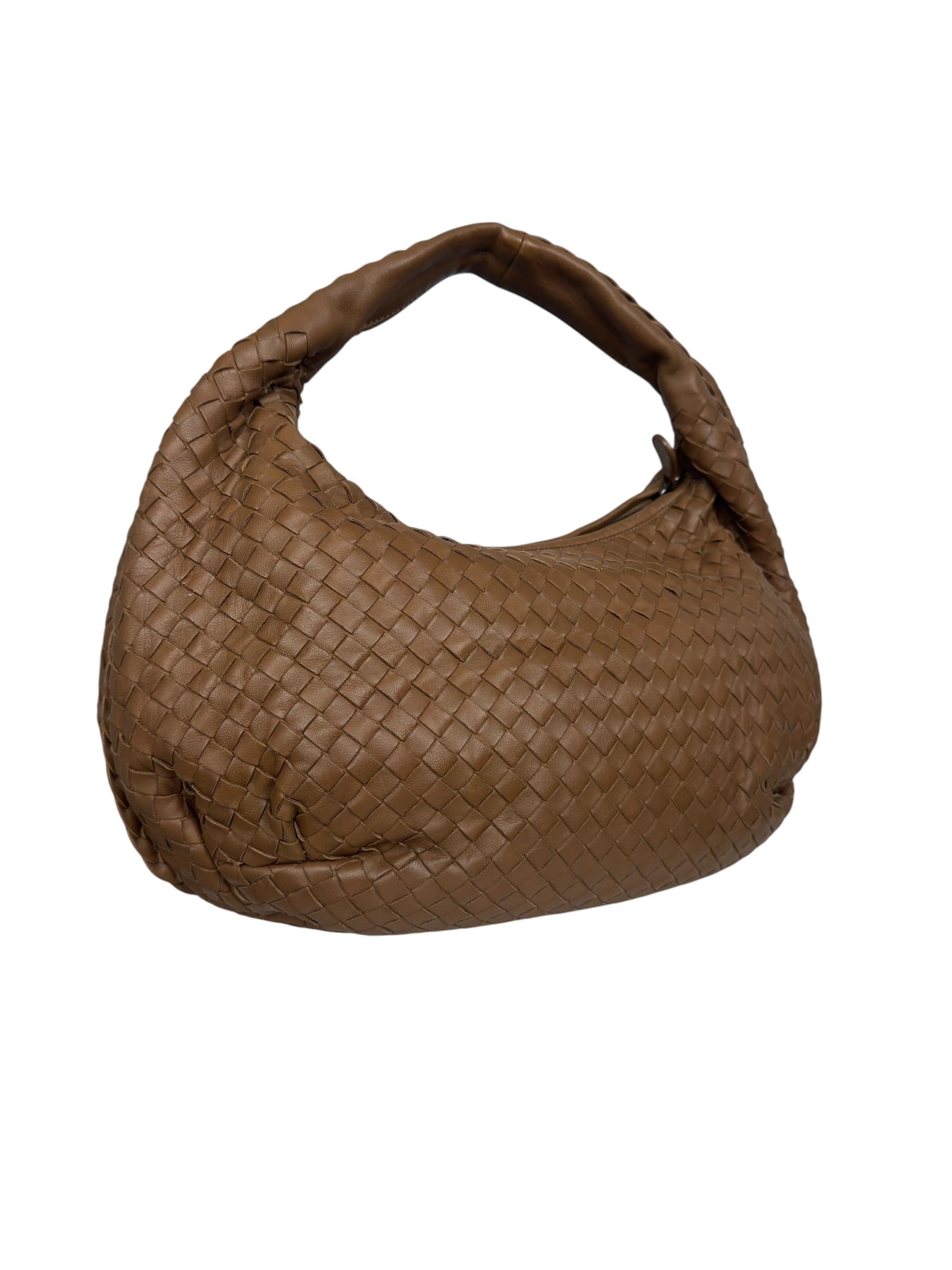 BOTTEGA VENETA BROWN INTRECCIATO HOBO BAG