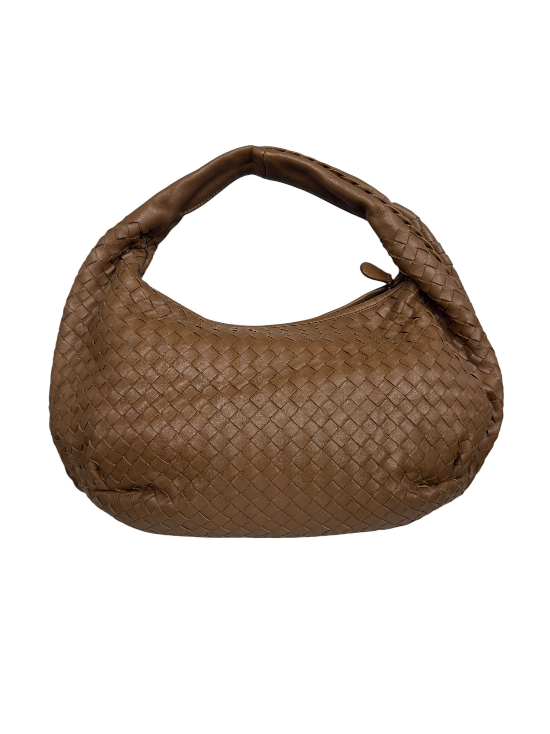 BOTTEGA VENETA BROWN INTRECCIATO HOBO BAG