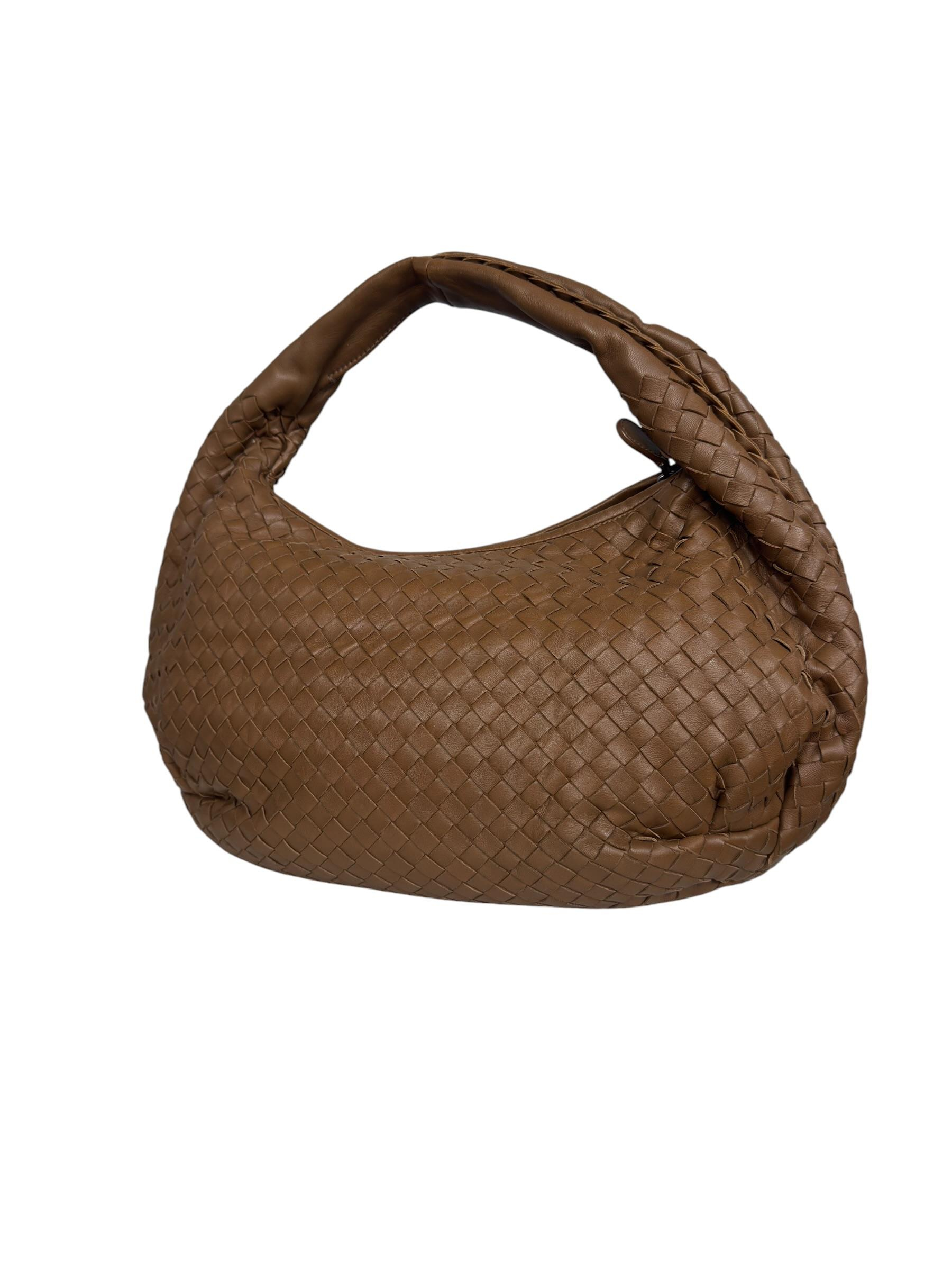 BOTTEGA VENETA BROWN INTRECCIATO HOBO BAG