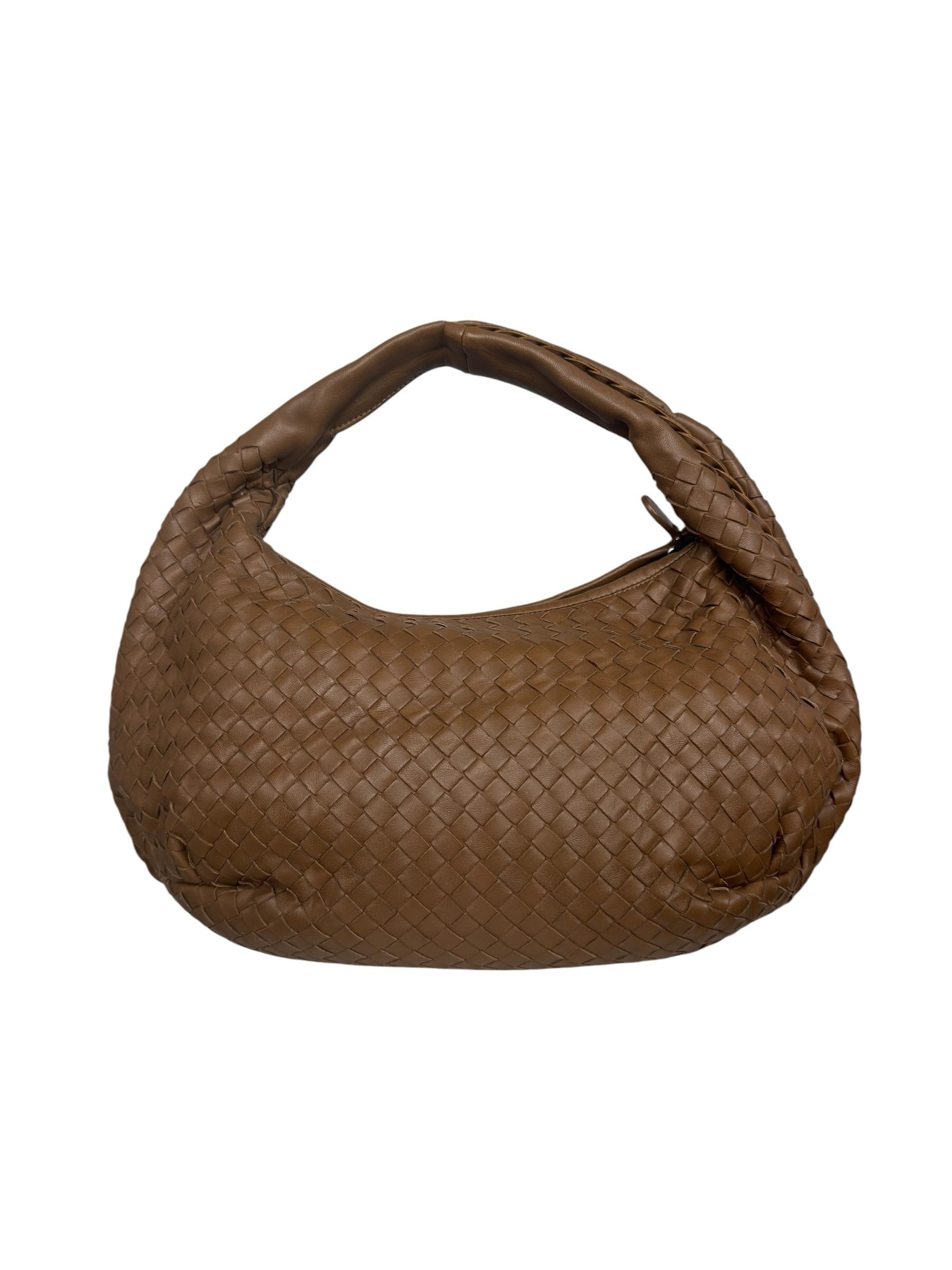 BOTTEGA VENETA BROWN INTRECCIATO HOBO BAG
