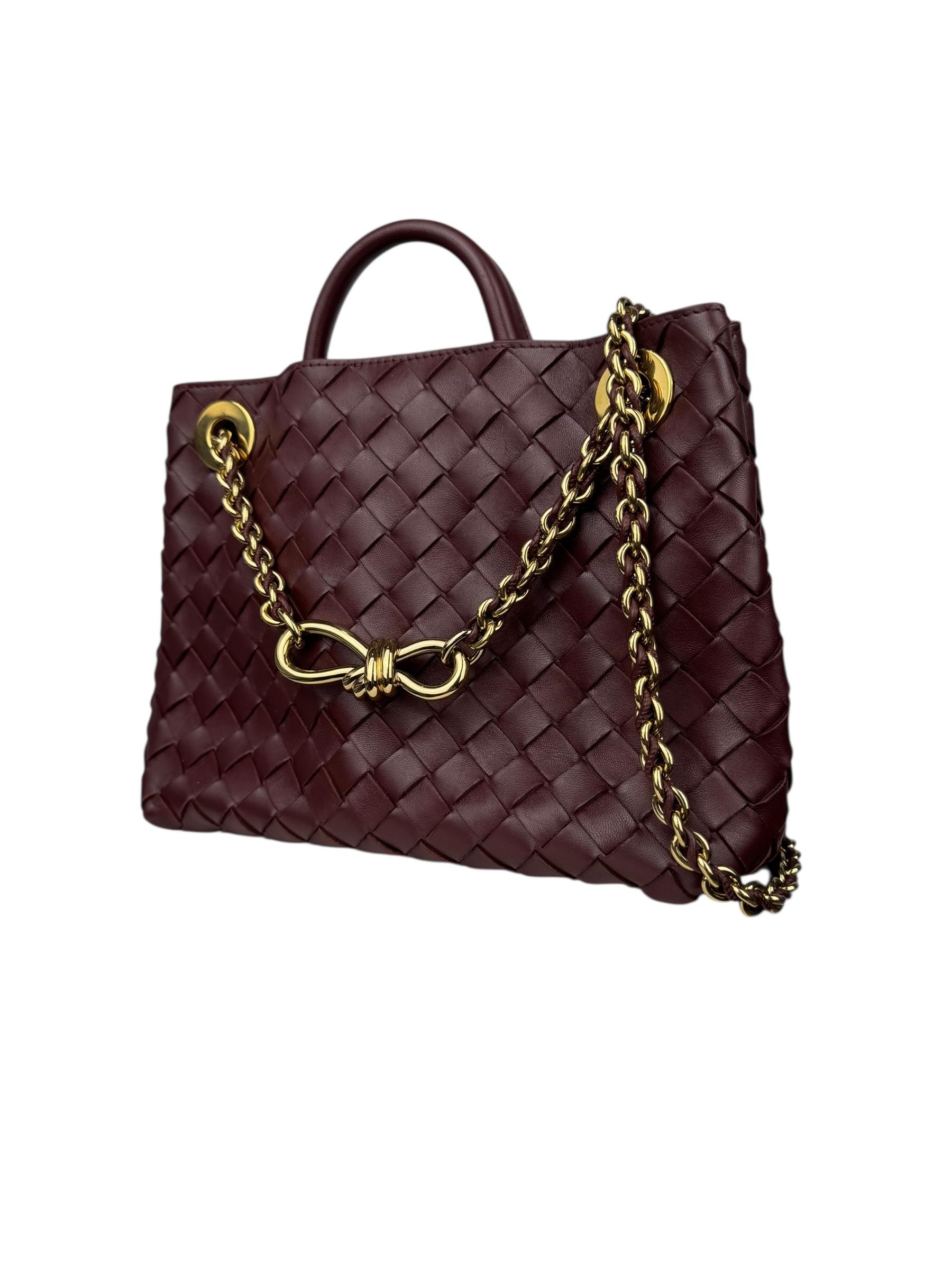 BOTTEGA VENETA BURGUNDY ANDIAMO BAG