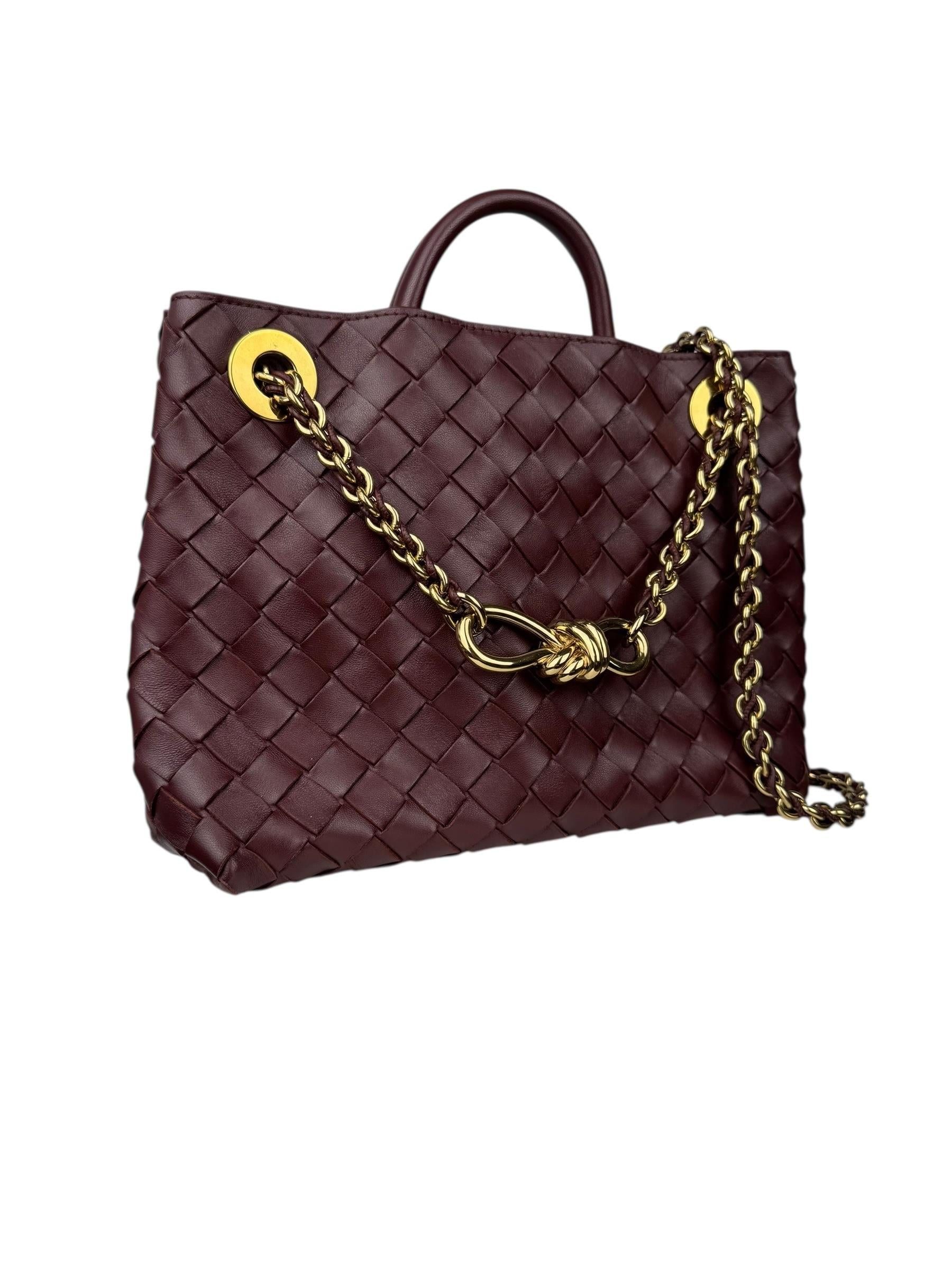 BOTTEGA VENETA BURGUNDY ANDIAMO BAG