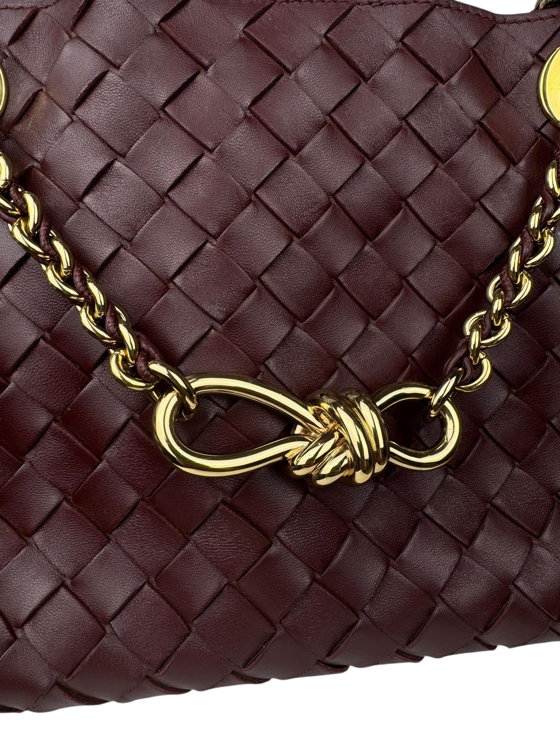 BOTTEGA VENETA BURGUNDY ANDIAMO BAG