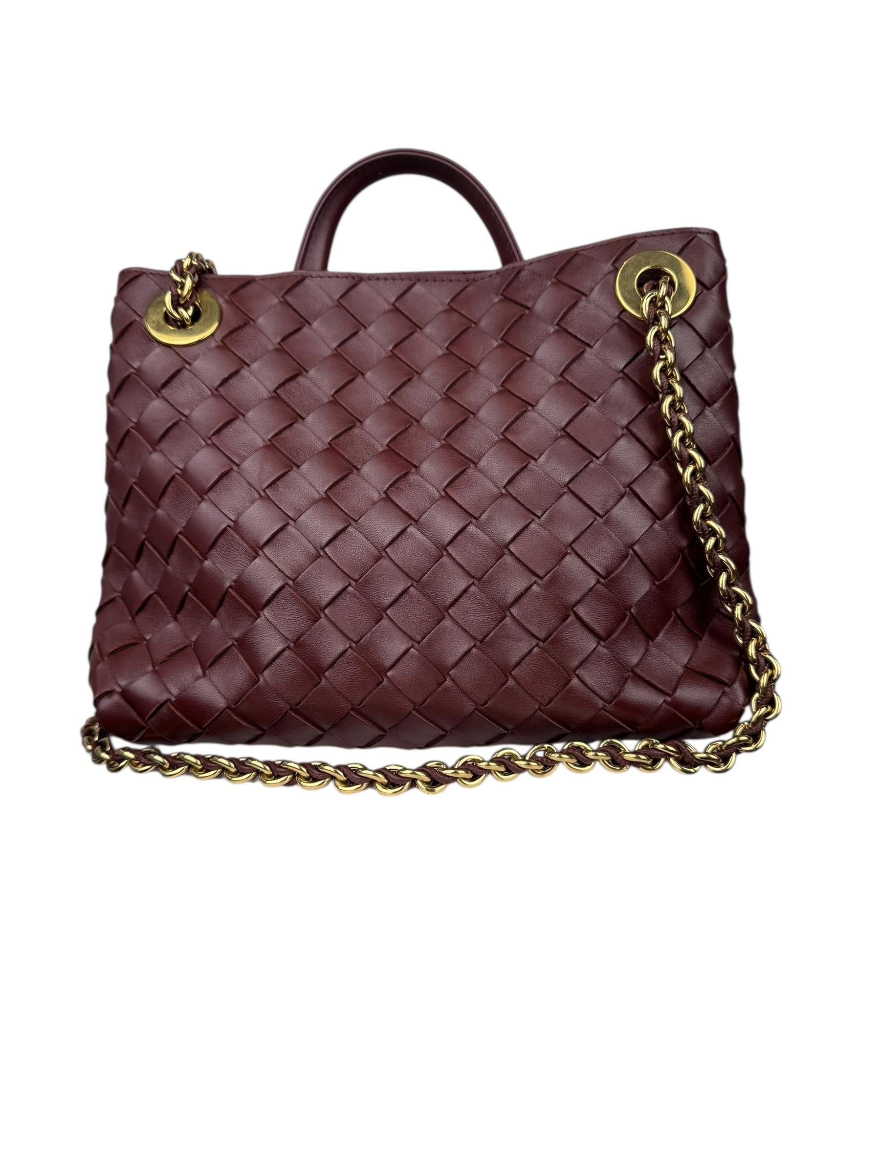 BOTTEGA VENETA BURGUNDY ANDIAMO BAG
