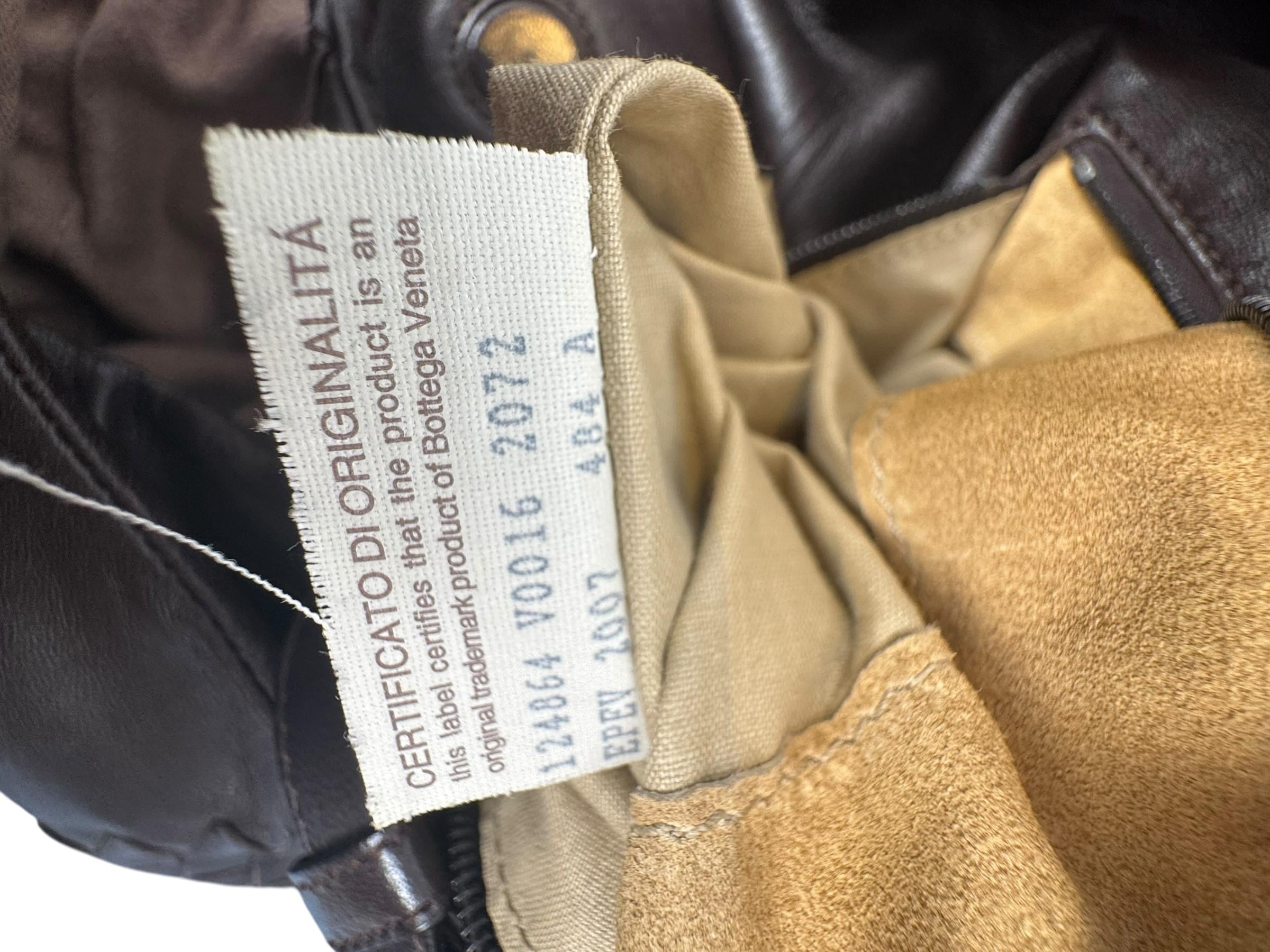 BOTTEGA VENETA DARK BROWN INTRECCIATO HOBO BAG