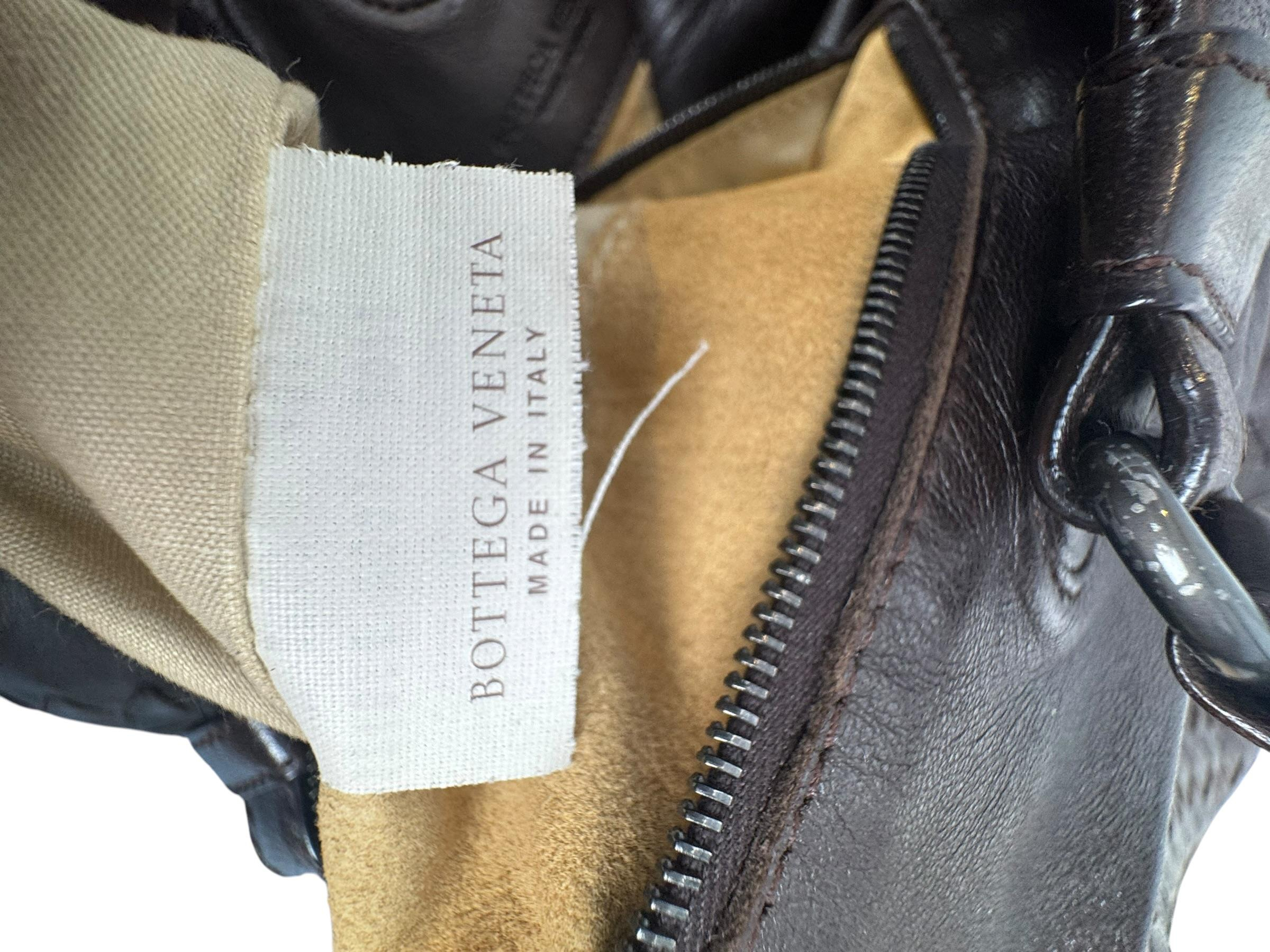BOTTEGA VENETA DARK BROWN INTRECCIATO HOBO BAG