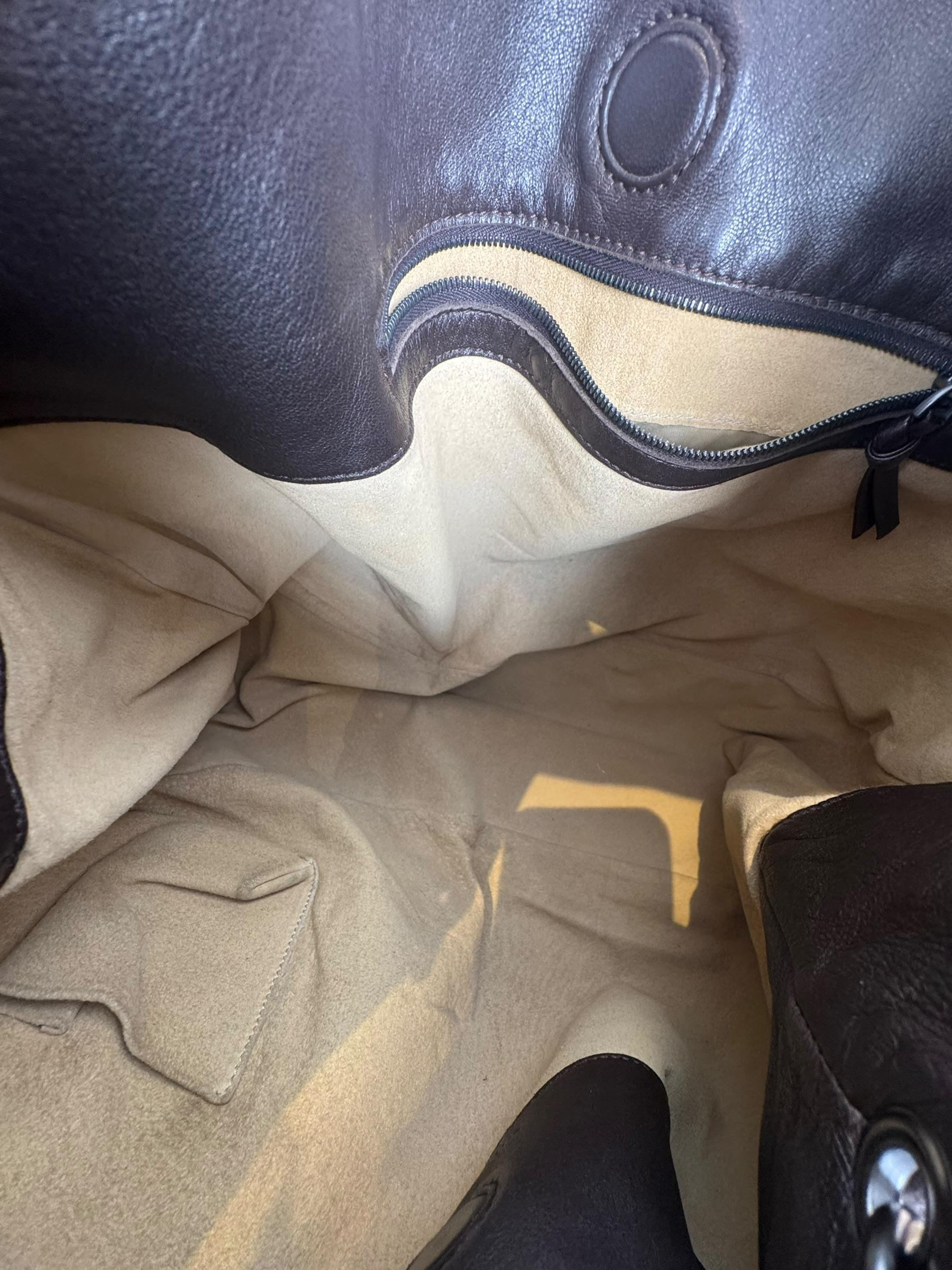 BOTTEGA VENETA DARK BROWN INTRECCIATO HOBO BAG