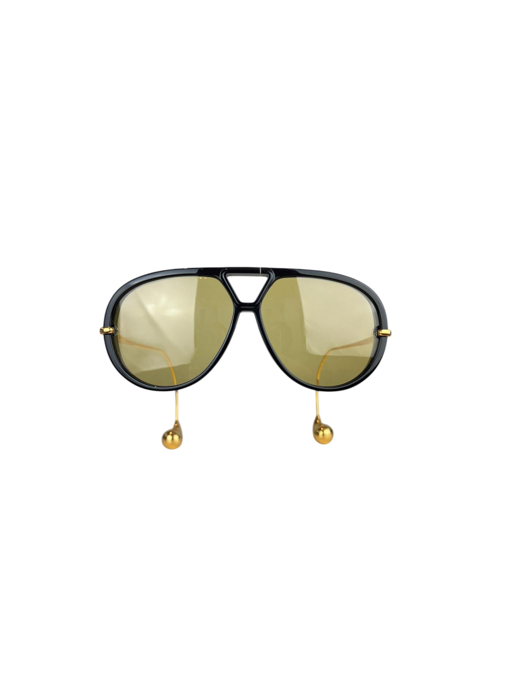 BOTTEGA VENETA DROP AVIATOR SUNGLASSES