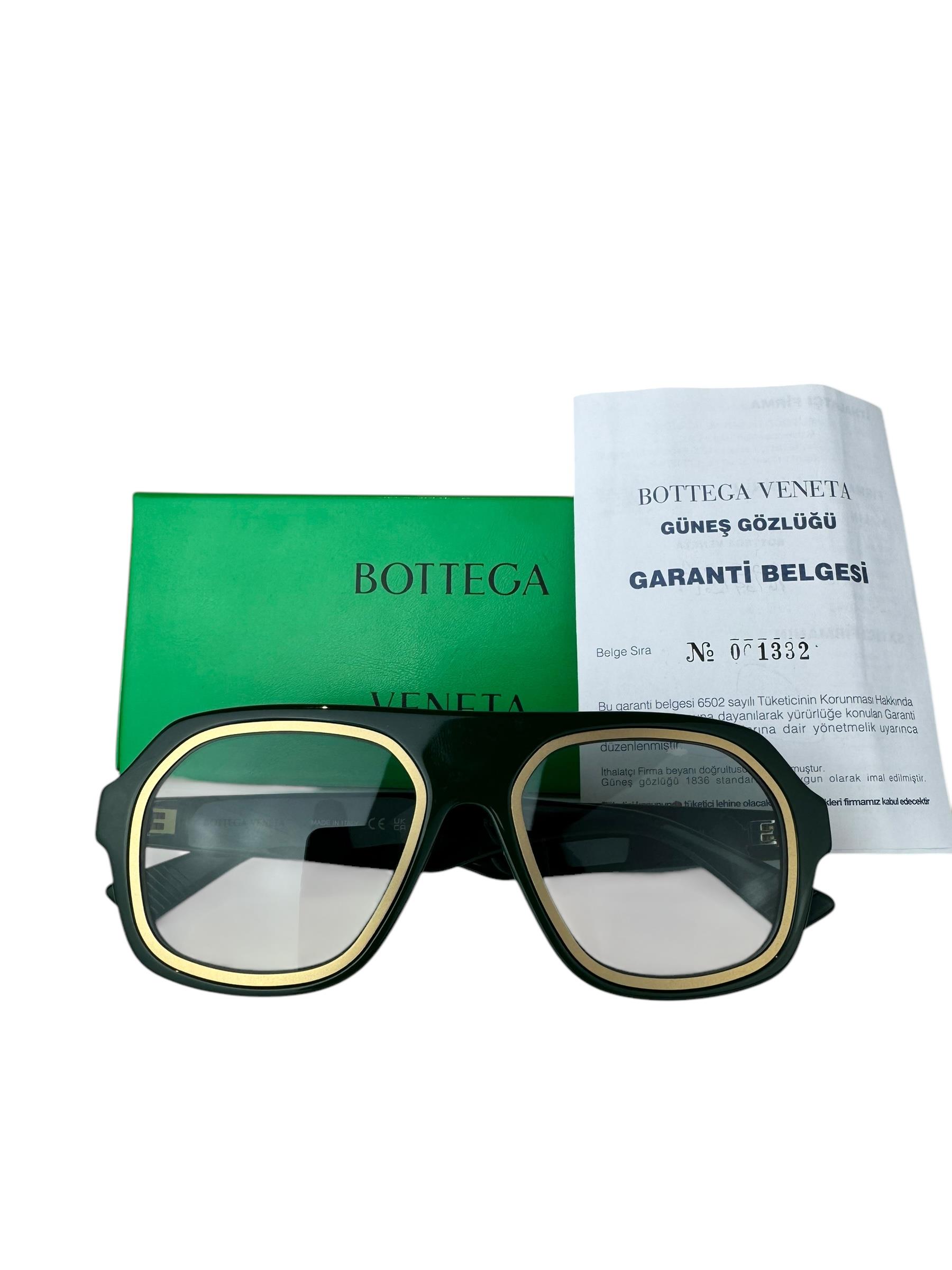 BOTTEGA VENETA DUCK GREEN SUNGLASSES
