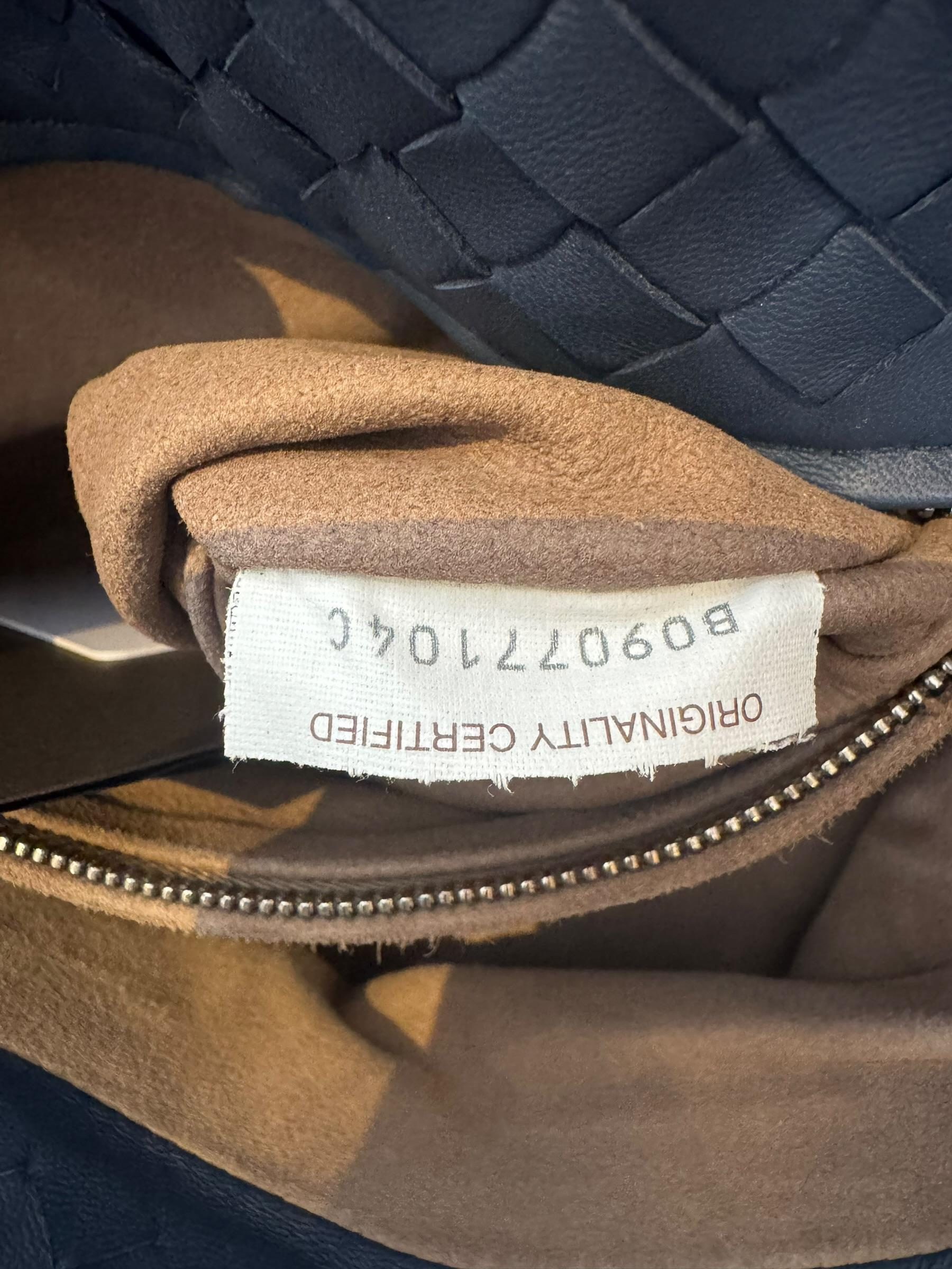 BOTTEGA VENETA NAVY INTRECCIATO HOBO BAG