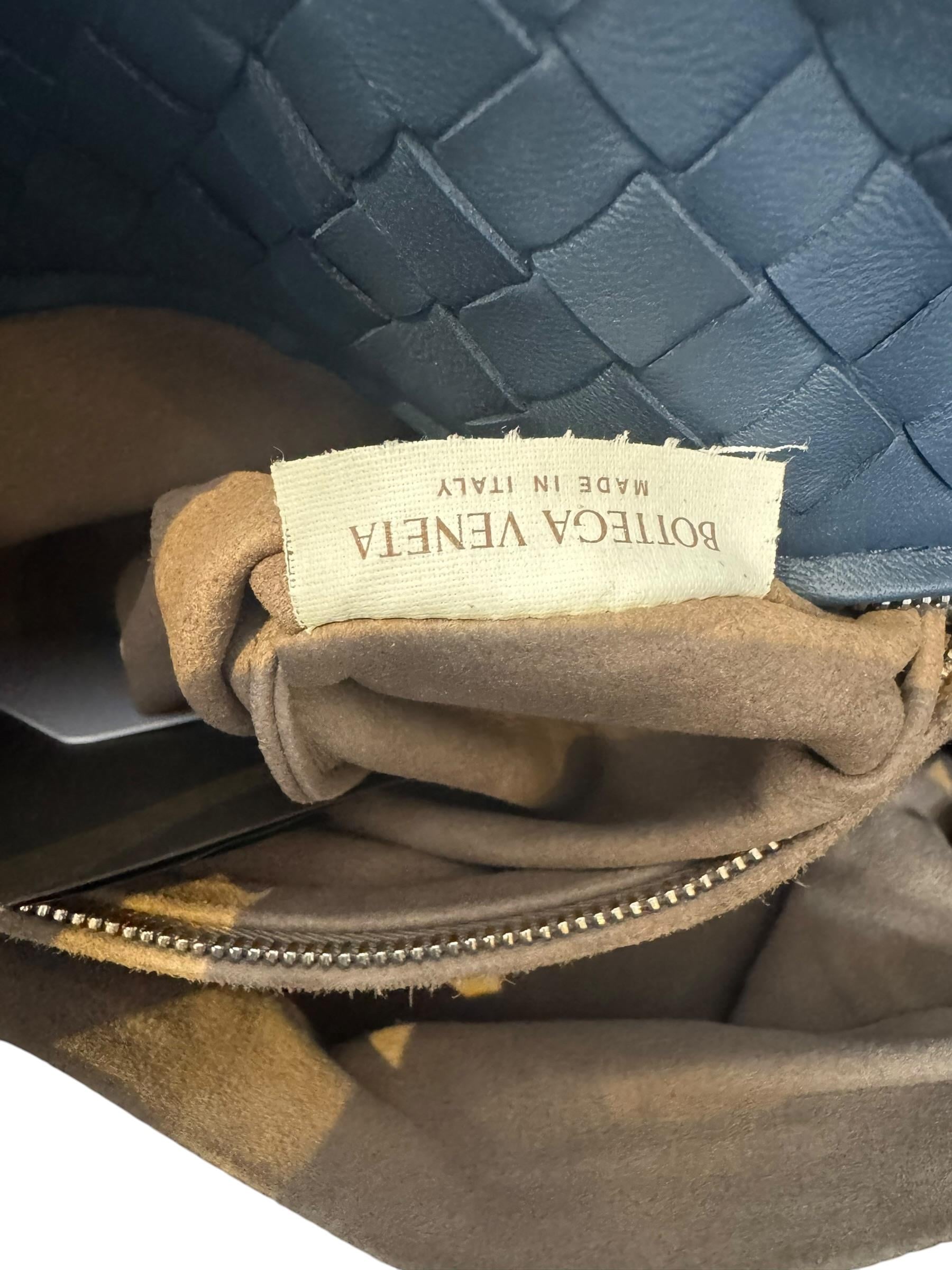 BOTTEGA VENETA NAVY INTRECCIATO HOBO BAG