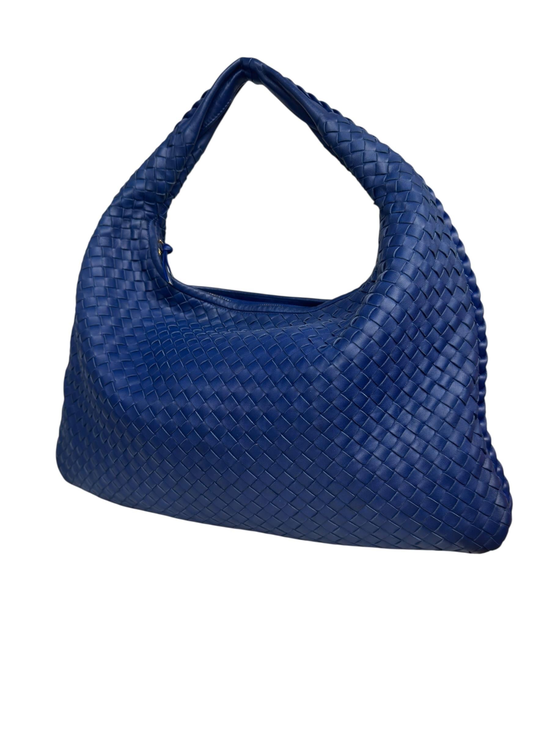 BOTTEGA VENETA NAVY INTRECCIATON HOBO BAG