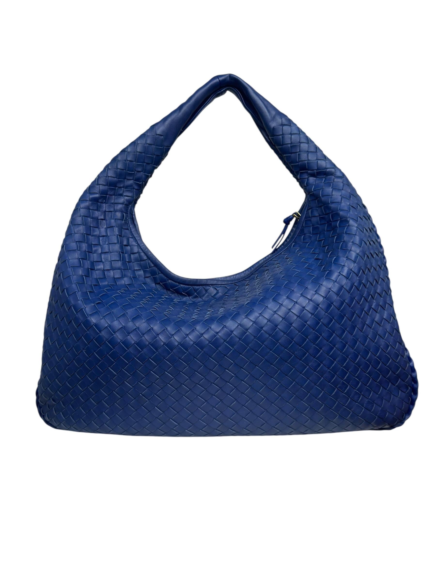 BOTTEGA VENETA NAVY INTRECCIATON HOBO BAG