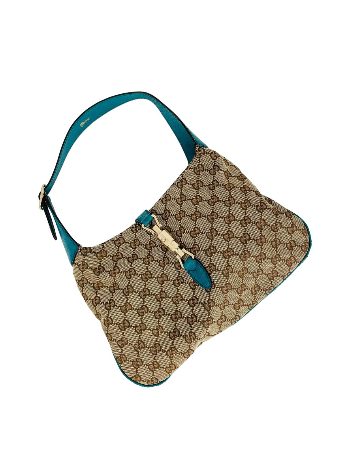 BROWN/BLUE JACKIE SHOULDER BAG