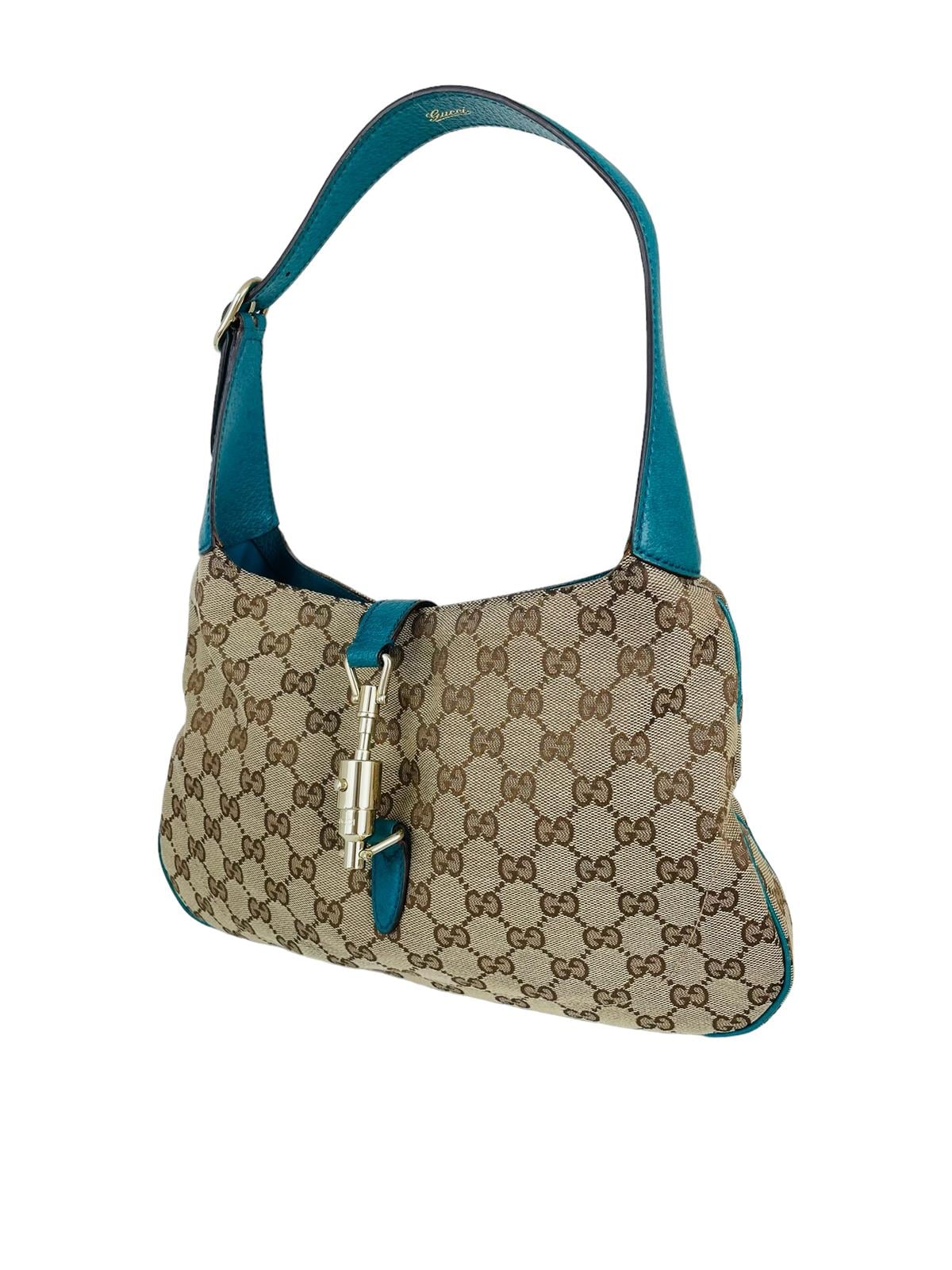 BROWN/BLUE JACKIE SHOULDER BAG