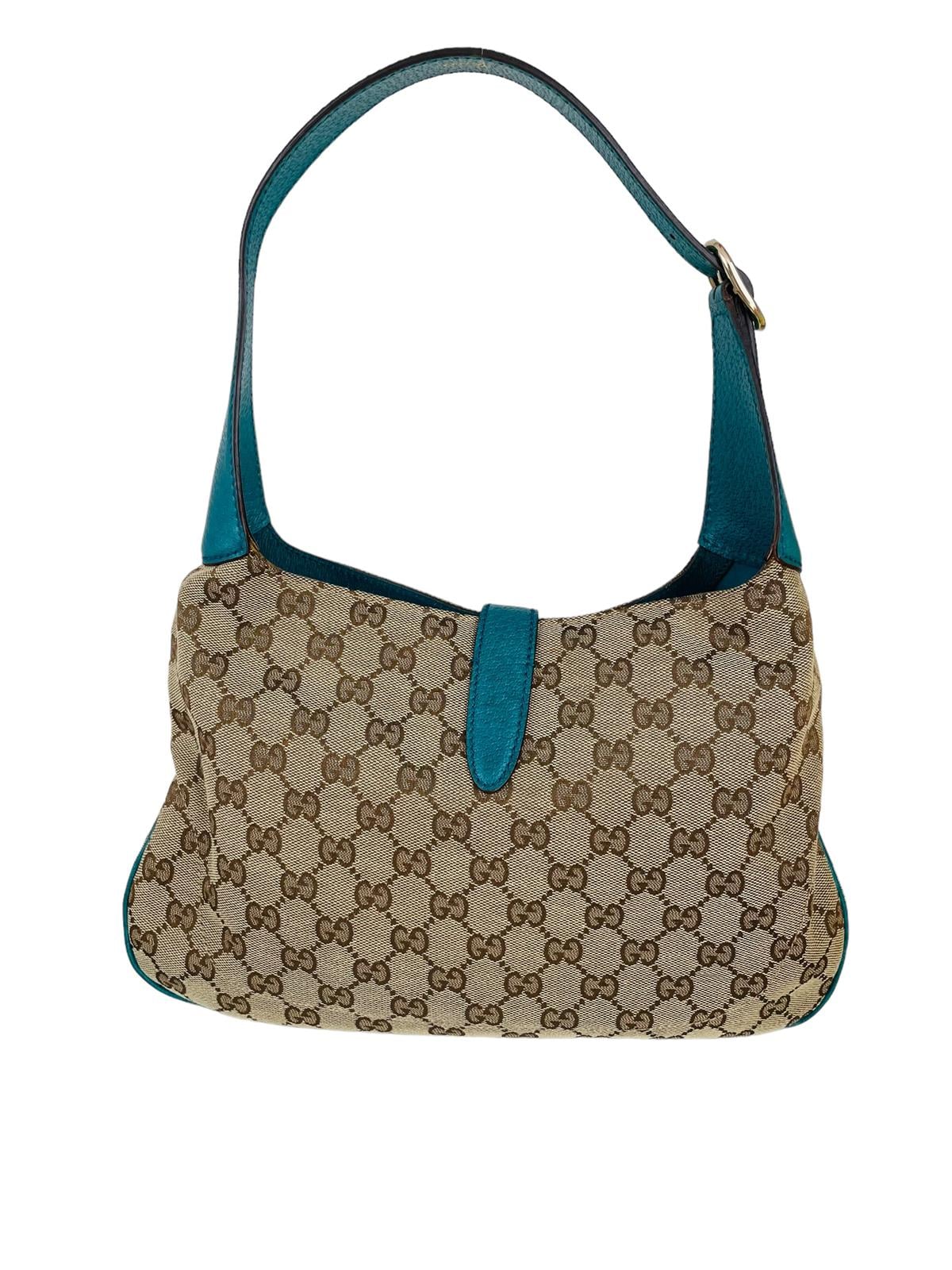 BROWN/BLUE JACKIE SHOULDER BAG