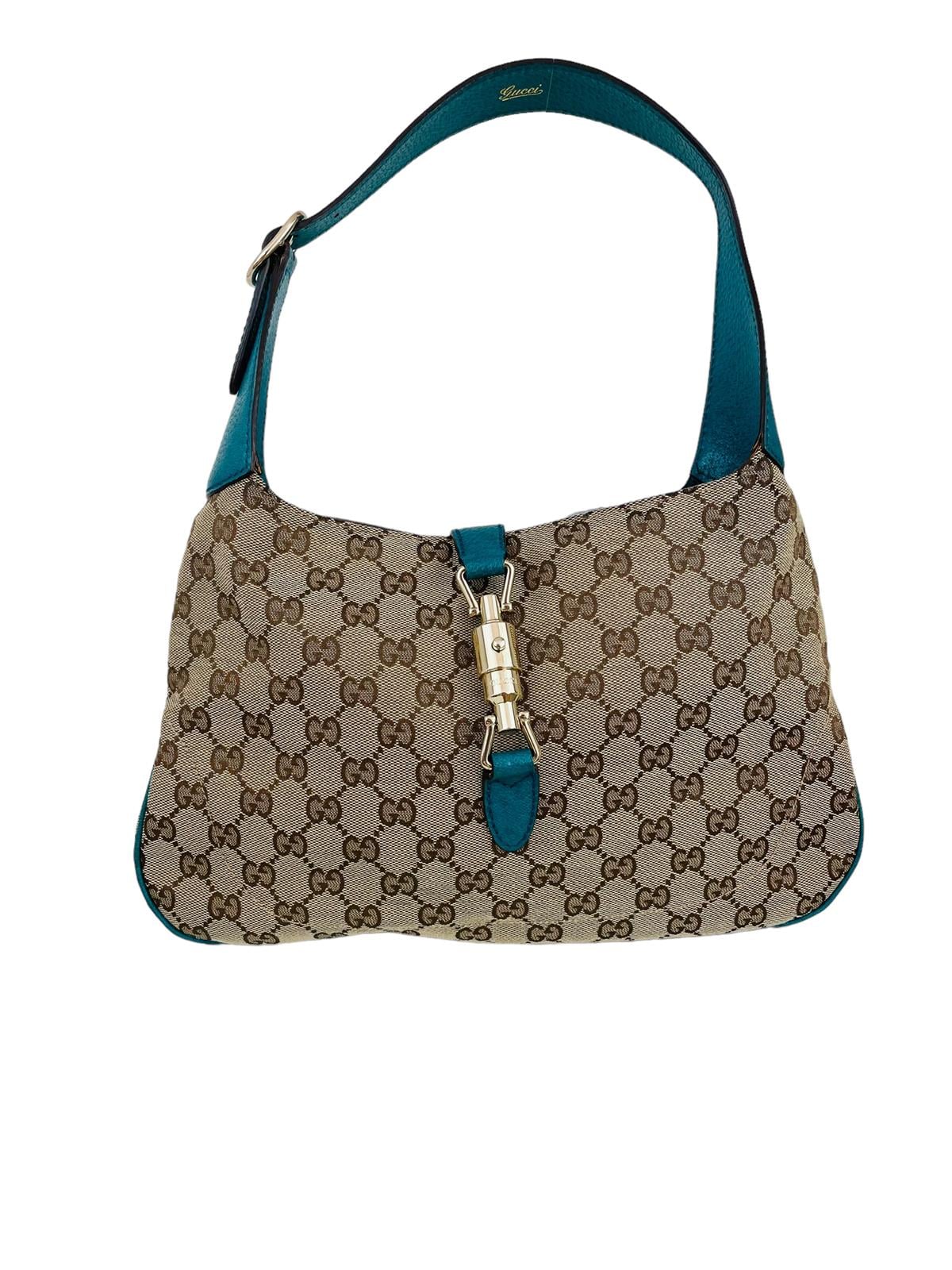 BROWN/BLUE JACKIE SHOULDER BAG