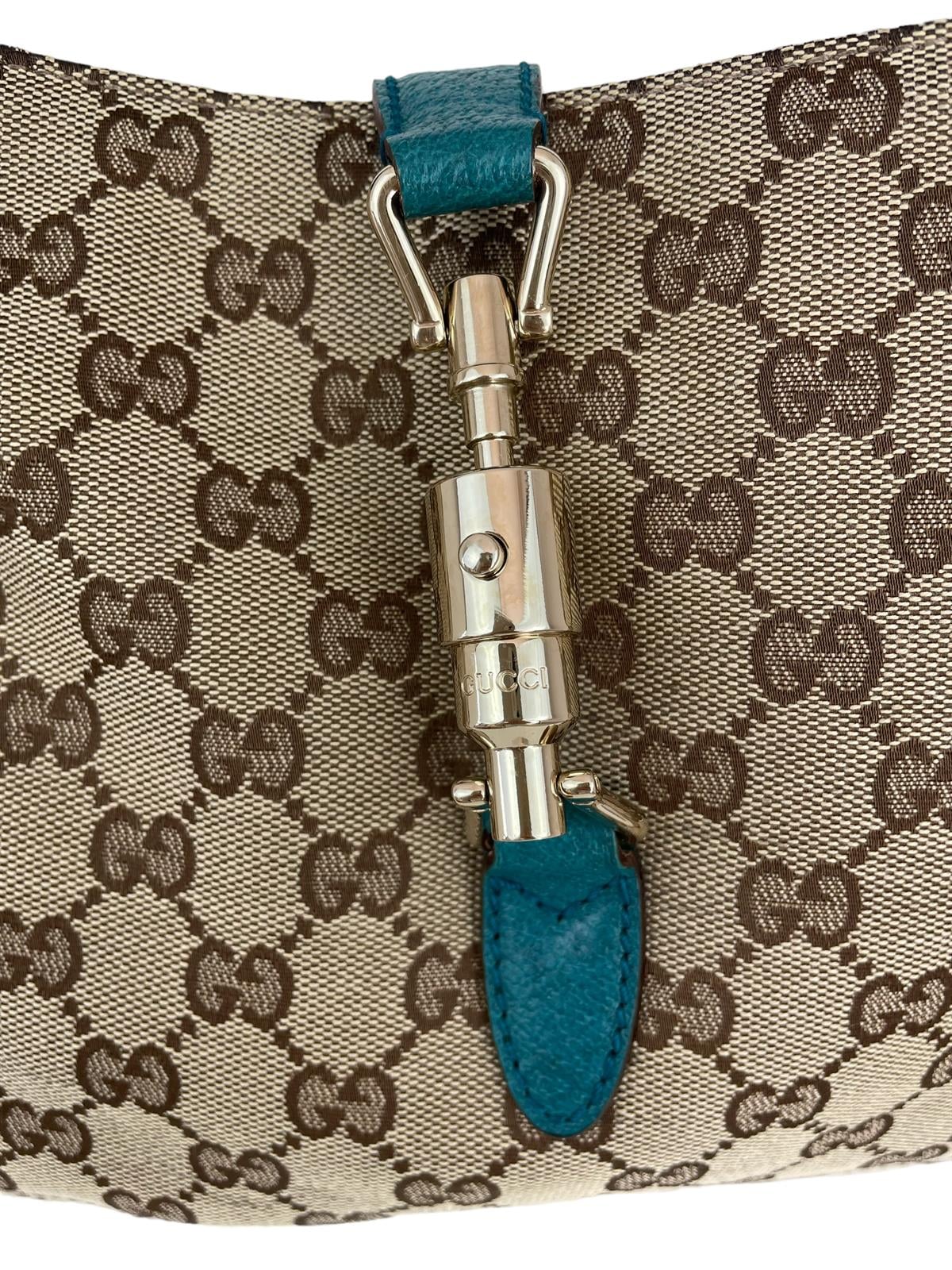 BROWN/BLUE JACKIE SHOULDER BAG