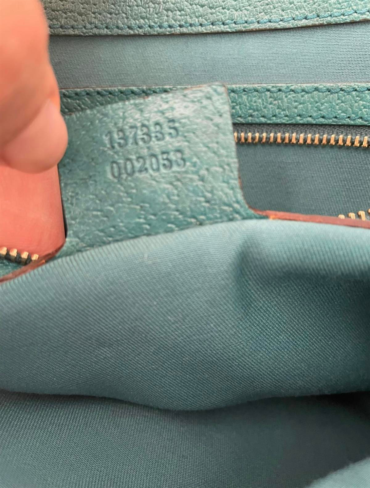 BROWN/BLUE JACKIE SHOULDER BAG