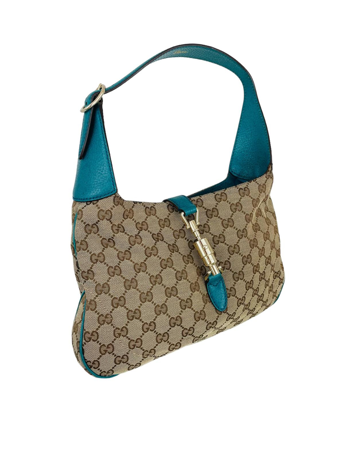 BROWN/BLUE JACKIE SHOULDER BAG