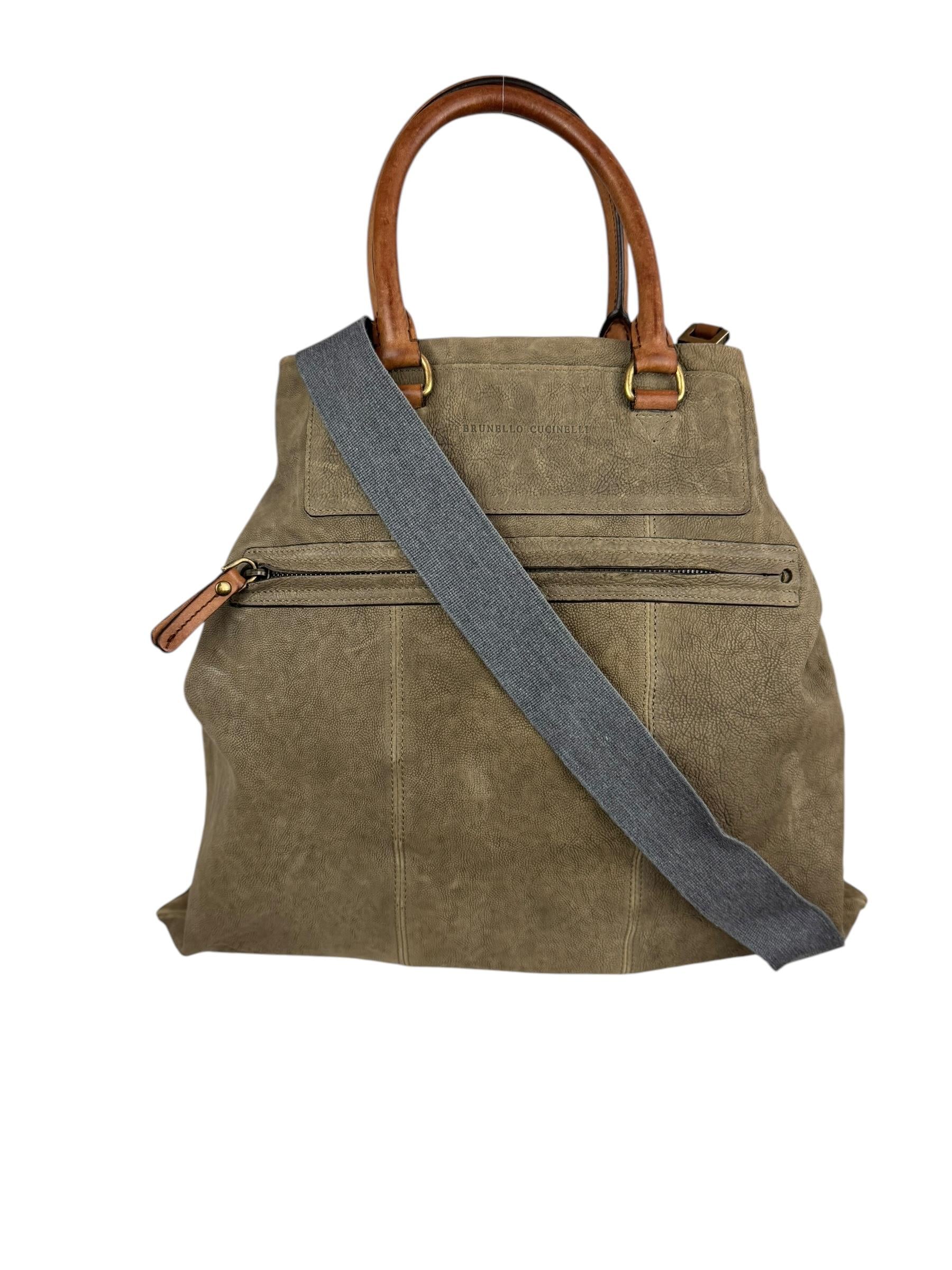 BRUNELLO CUCINELLI MINK LEATHER TOTE BAG