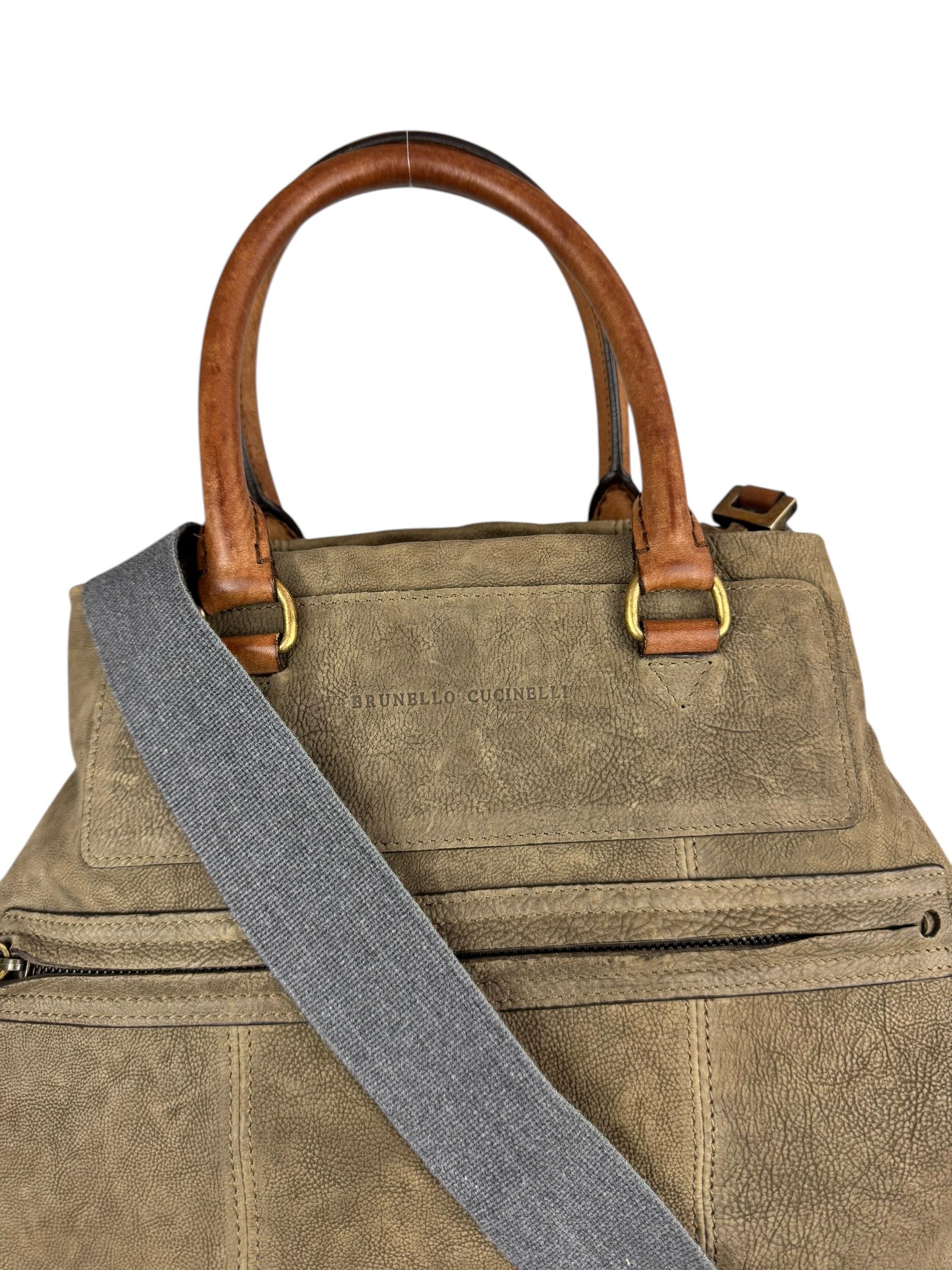 BRUNELLO CUCINELLI MINK LEATHER TOTE BAG